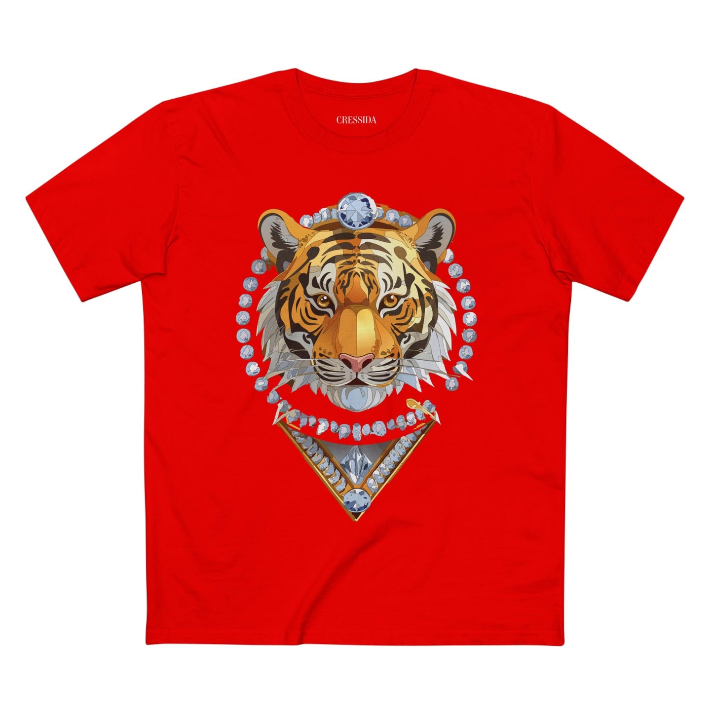 Tiger Graphic Unisex 100 Cotton Tee With Unique Animal Golden Medallion Art Design 5