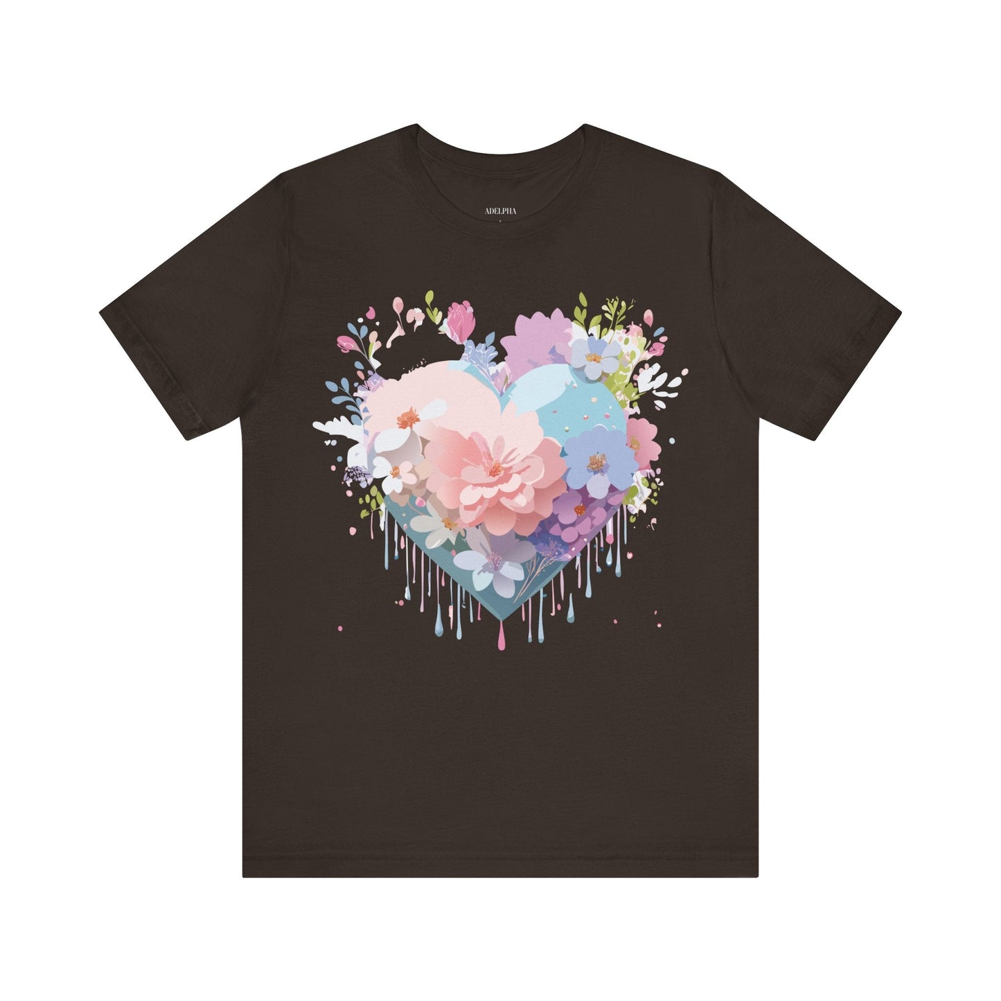 Valentine Day Graphic Unisex 100 Cotton Vintage Artwork with Love and Flower Design Tee 32