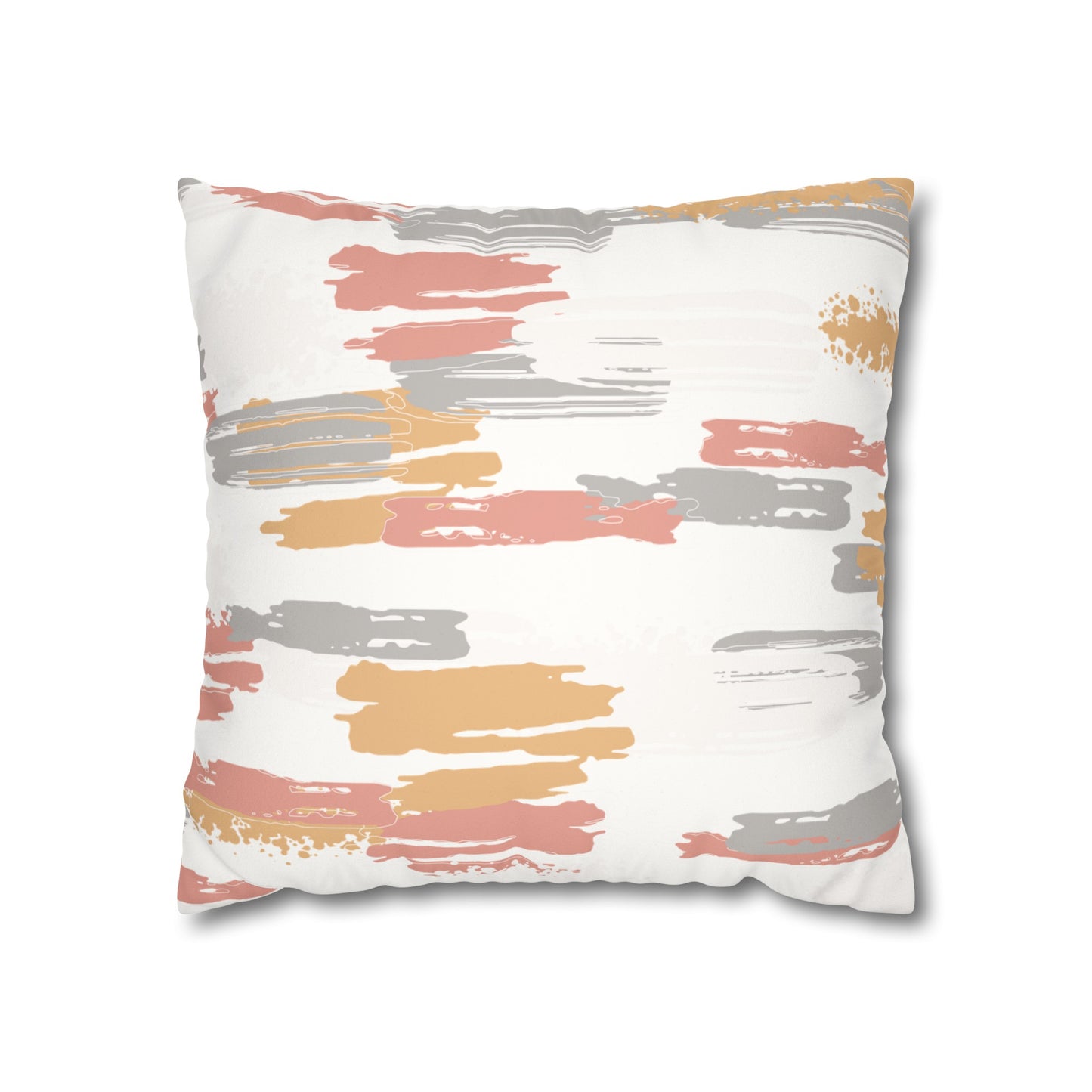 Faux Suede Pillowcase with Abstract print