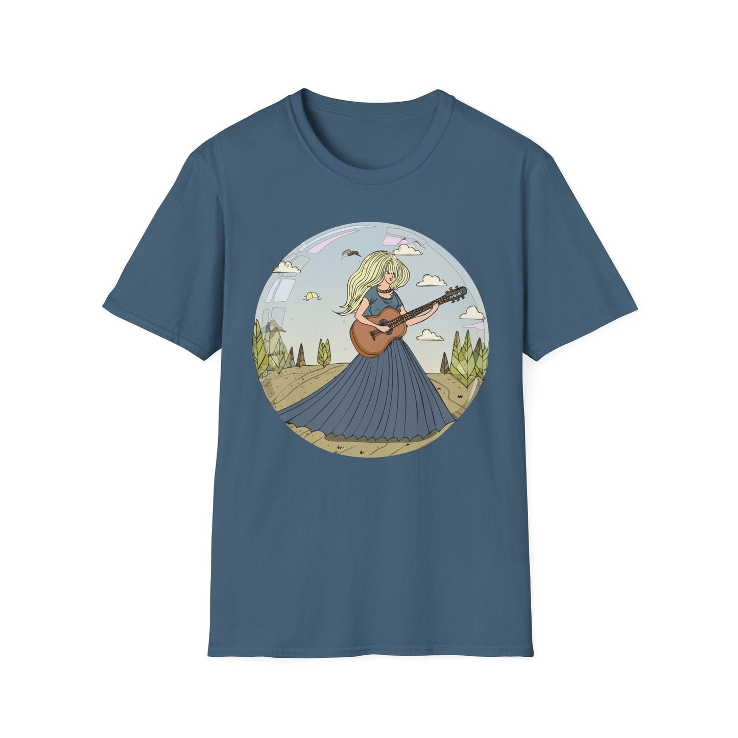 Womens Graphic T Shirt Art Design Tee Softstyle Cotton Ring-Spun Unisex Short Sleeve