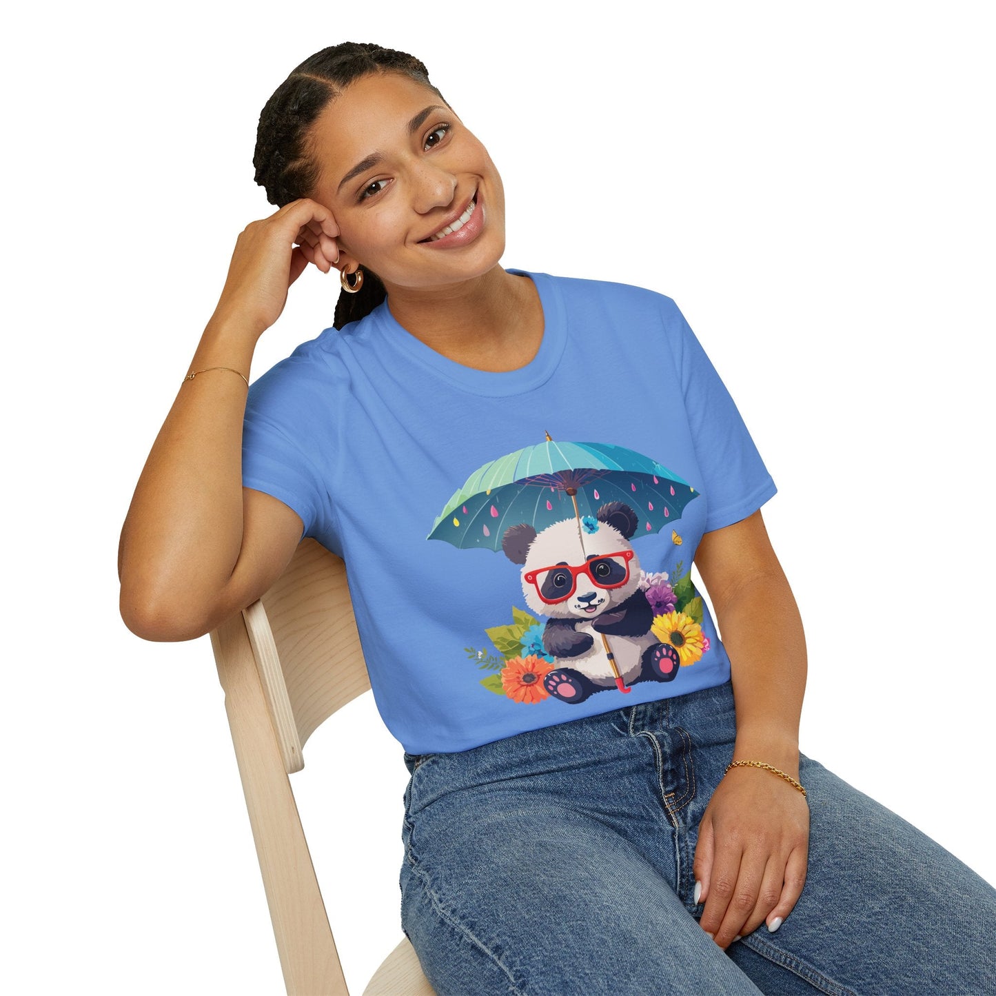 Panda Shirt Unisex Tee 100 Percent Ring Spun Cotton Softstyle Gildan 64000 Animal Print