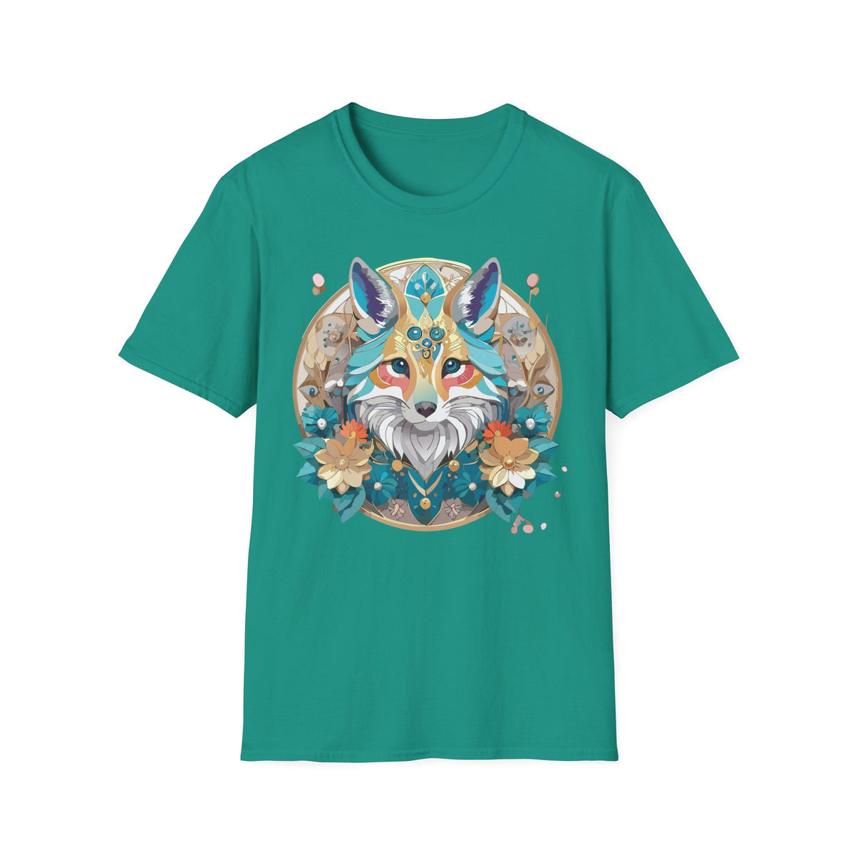 Boho Jewel Fox T-Shirt | Colorful Fox Face Graphic
