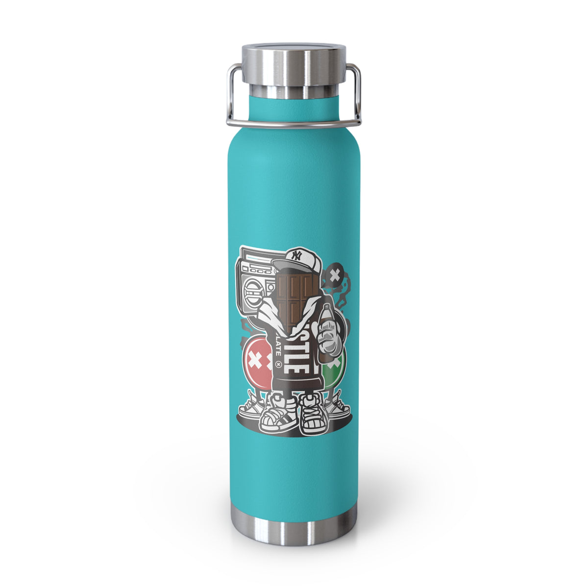 22oz Copper Insulated Water Bottle with Cartoon Design - CV14