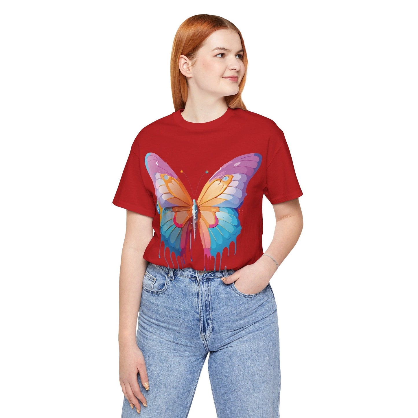 Butterfly Graphic Unisex 100 Cotton Lightweight Vintage Design Jersey Tee 90