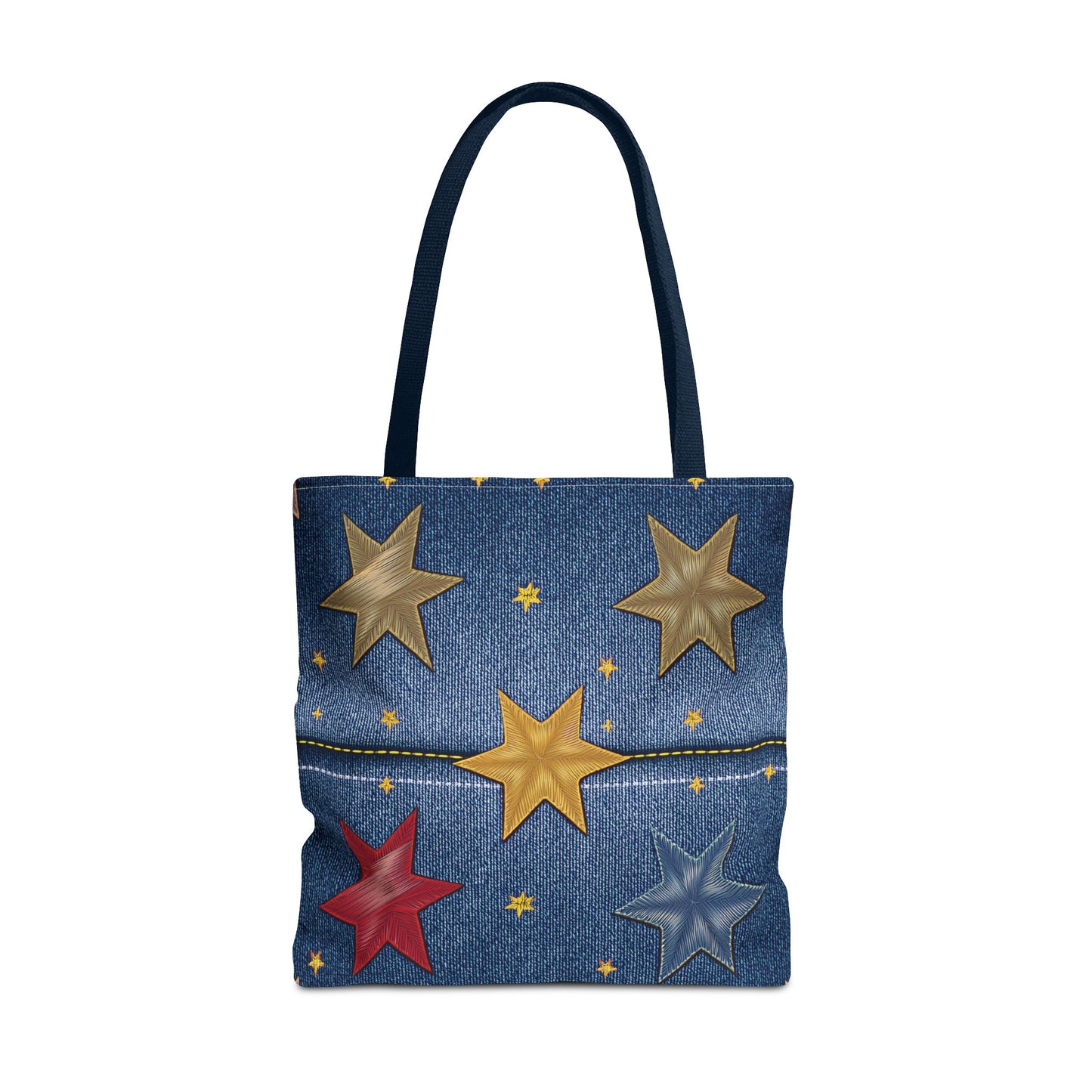 Denim Fabric Imitation Print Unisex Canvas Bag Poly Spun 3 Sizes Tote Bag 181-3