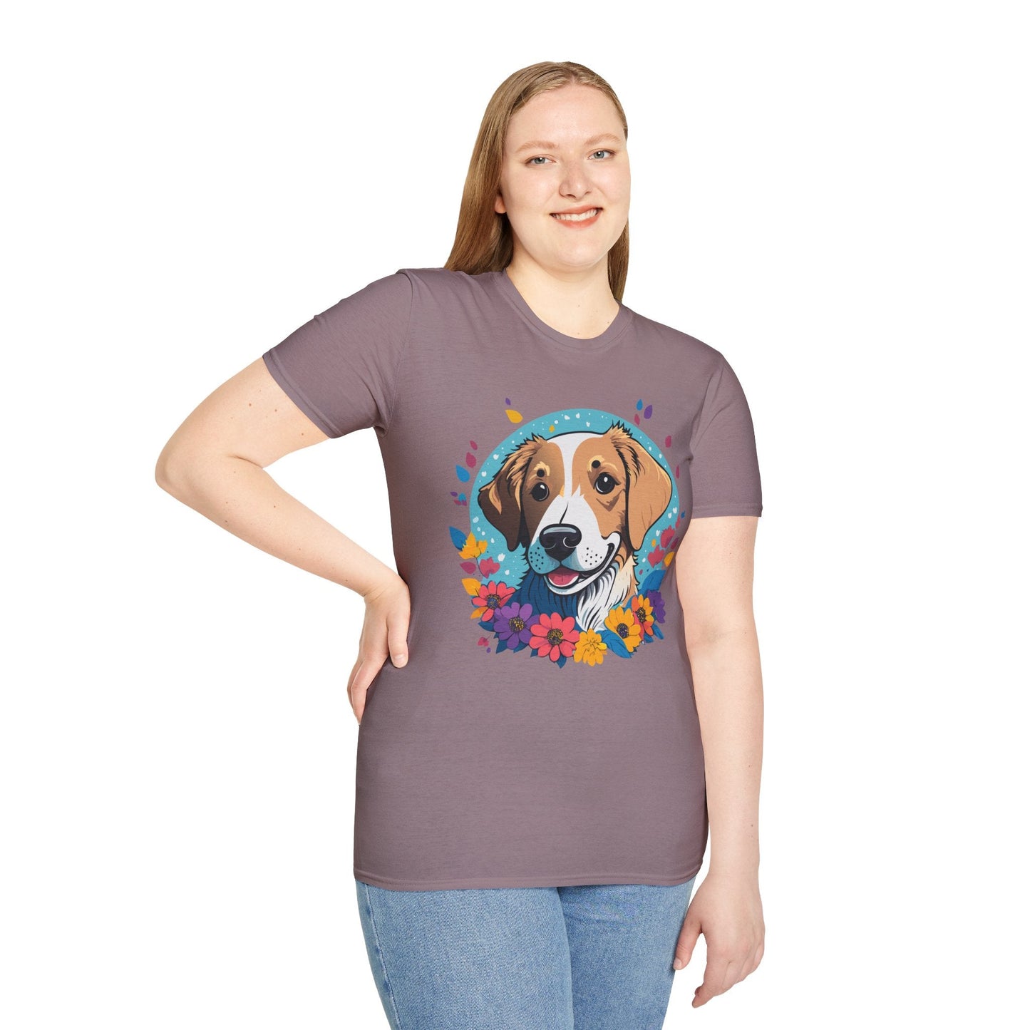 Unisex Dog Shirt Animal Print Tee Gildan Softstyle 64000 Cotton