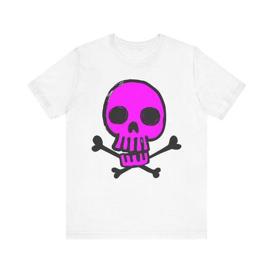 Pink Skull Graphic Design Tee, Skull Shirt, Vintage Tees, Art Design T-Shirt, Vintage Graphic Tee, Art Shirts with Skulls
