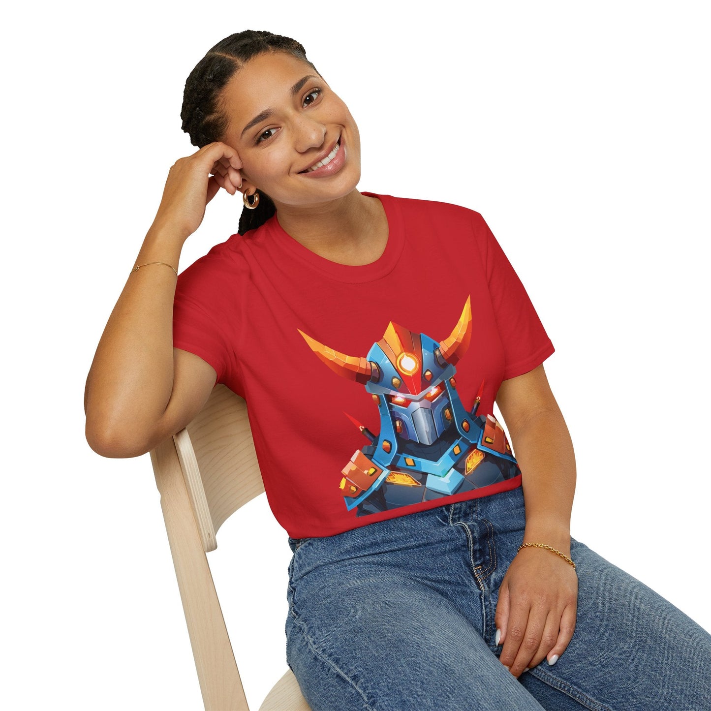 Cyborg Robot Graphic Unisex Softstyle Cotton Tee 1