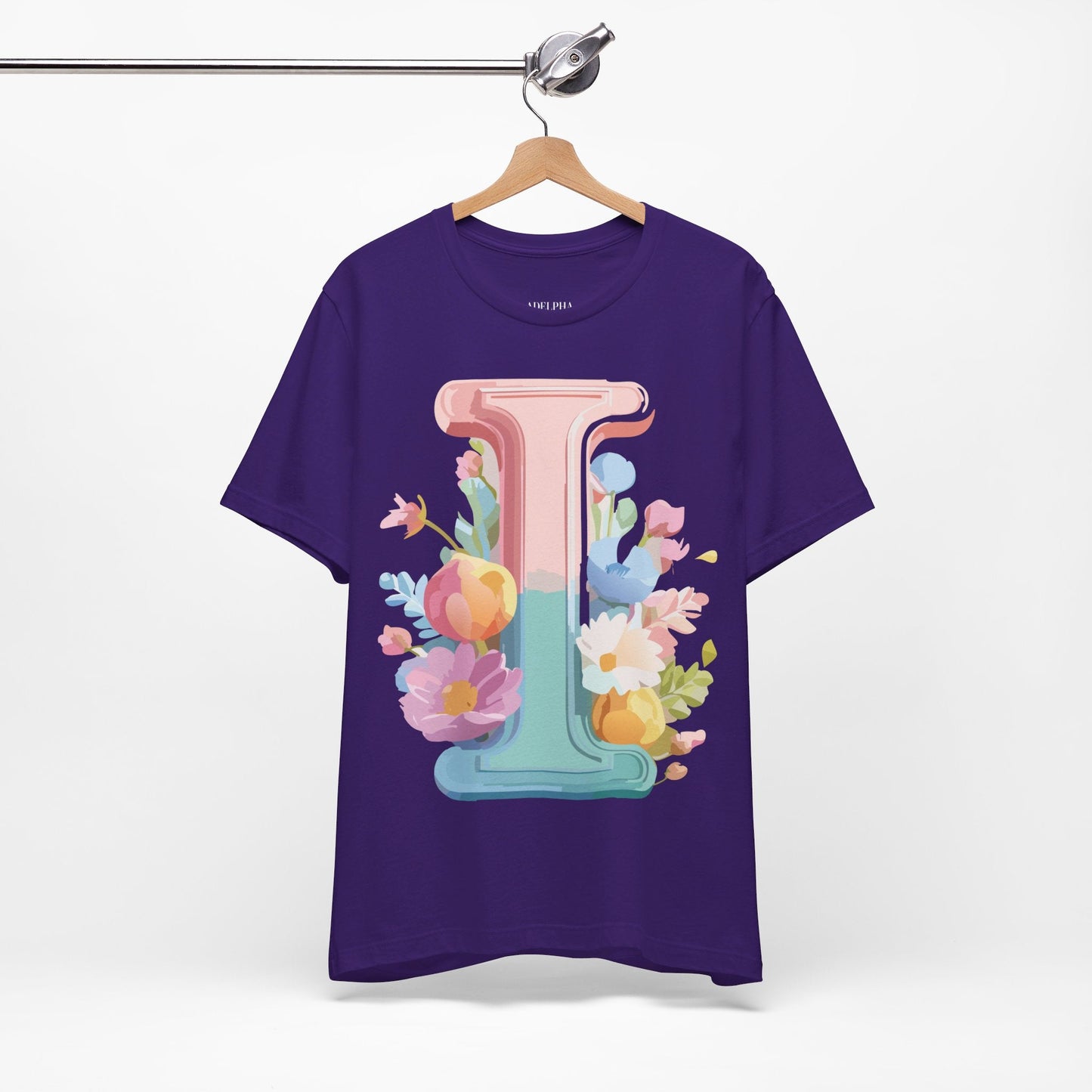 Letter I Shirt Graphic Tee Unisex Short Sleeve Adelpha Vintage Inspired Artwork Design