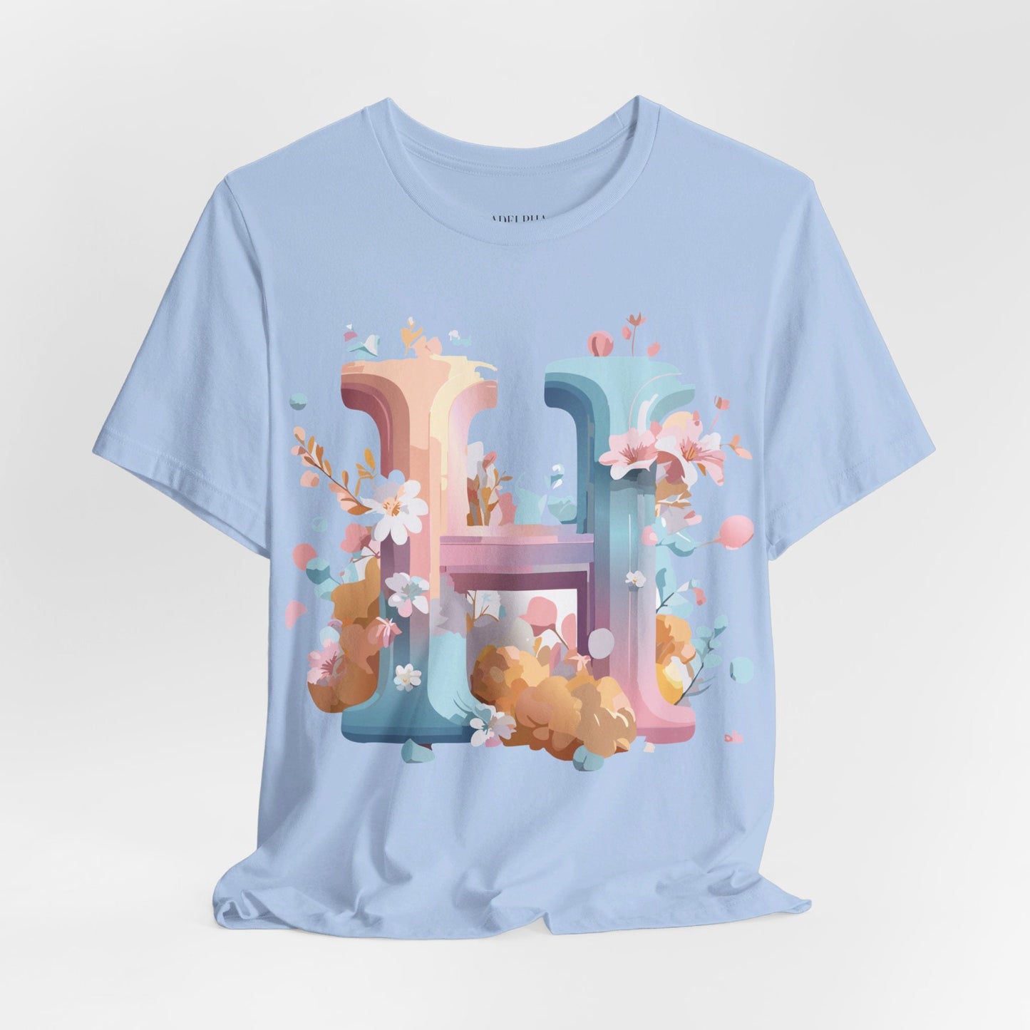 Letter H Graphic T Shirt Unisex Jersey Short Sleeve Tee By Adelpha Vintage Artwork