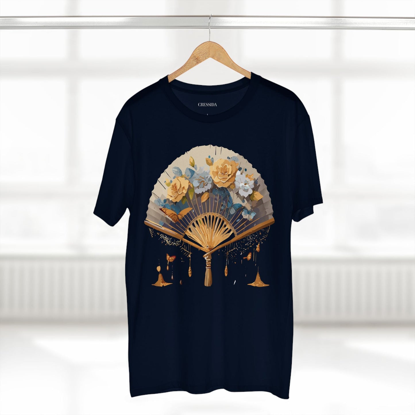 Antique Fan Graphic Design T-Shirt Unisex 100 Cotton Floral Carnival Artwork Tee 2