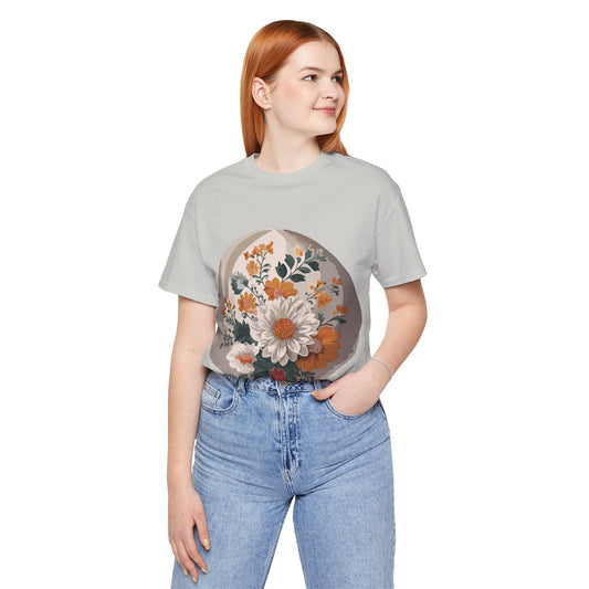 Retro2Nova Floral Shirt Unisex Jersey Short Sleeve Tee From Flowers Collection Free Shipping
