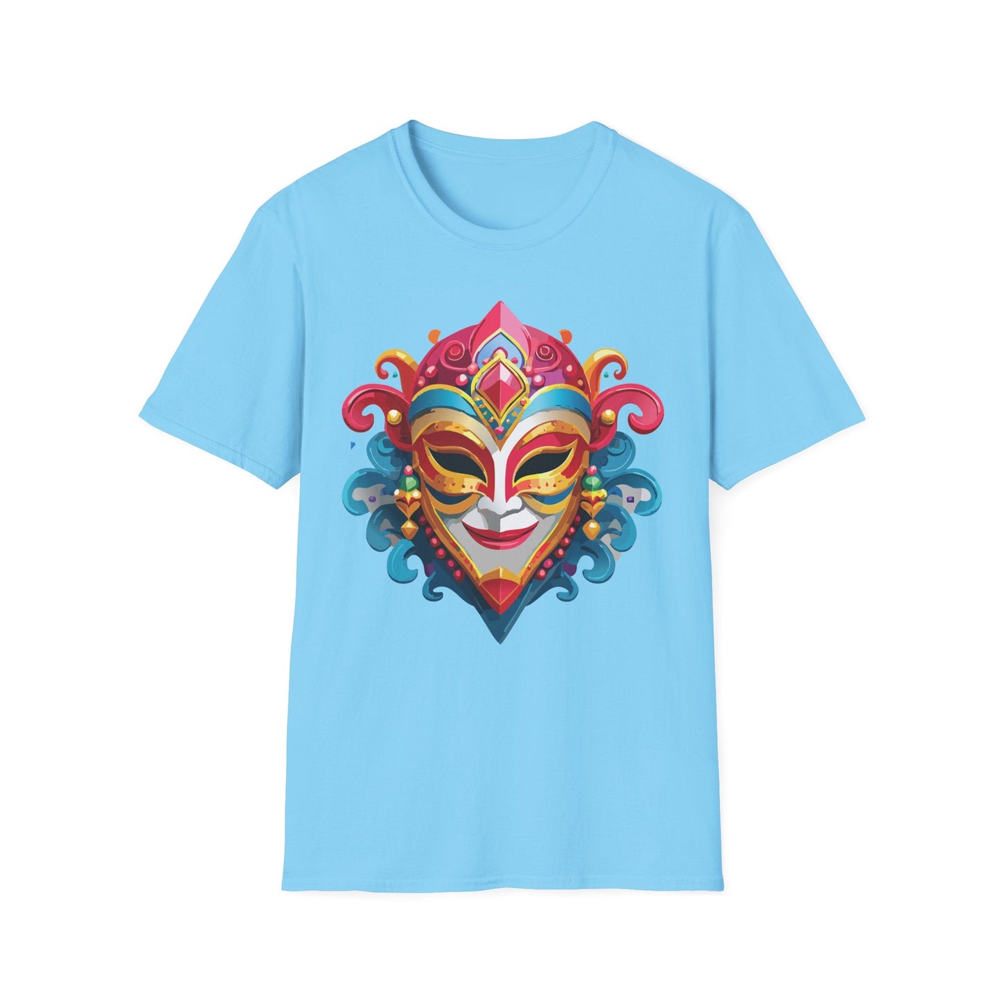 Mask Tee Shirt Unisex Masquerade Tees Softstyle 64000 100 Percent Cotton Lightweight Breathable