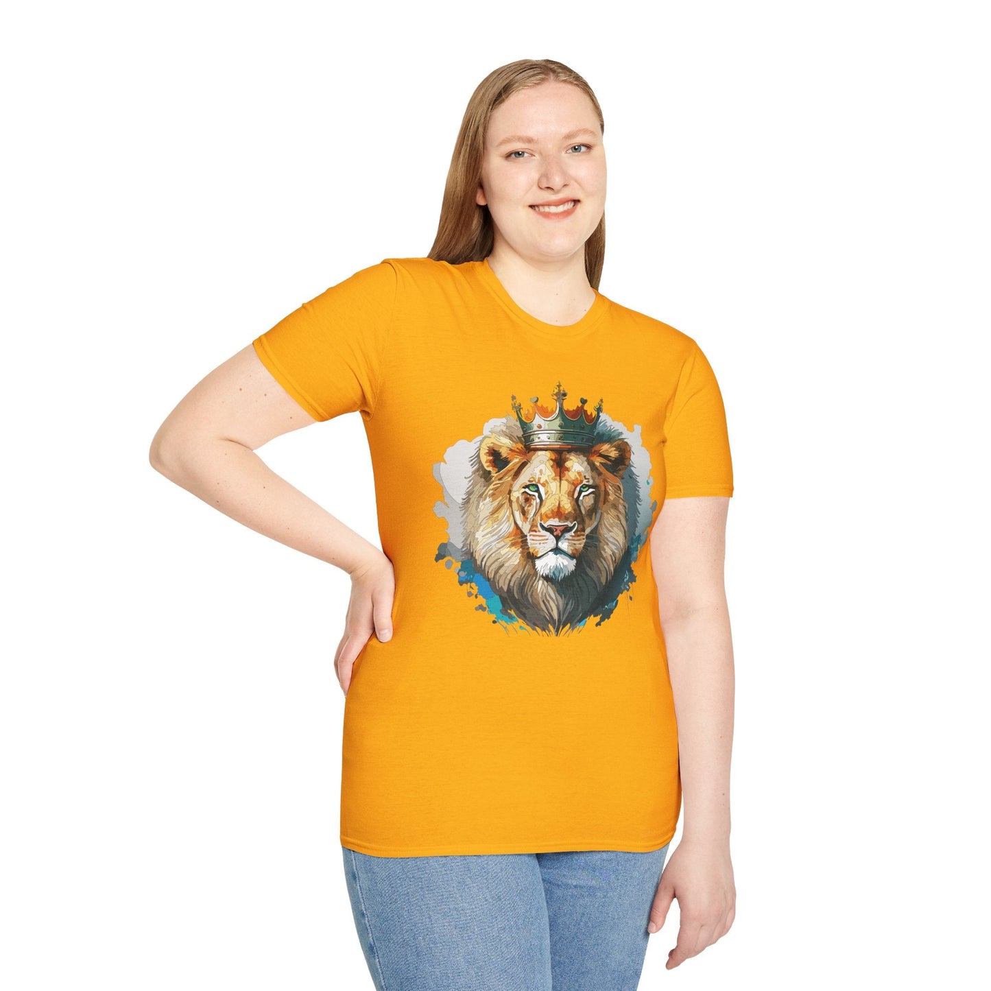 Lion Shirt Unisex Animal Tee Softstyle 64000 100 Percent Ring Spun Cotton