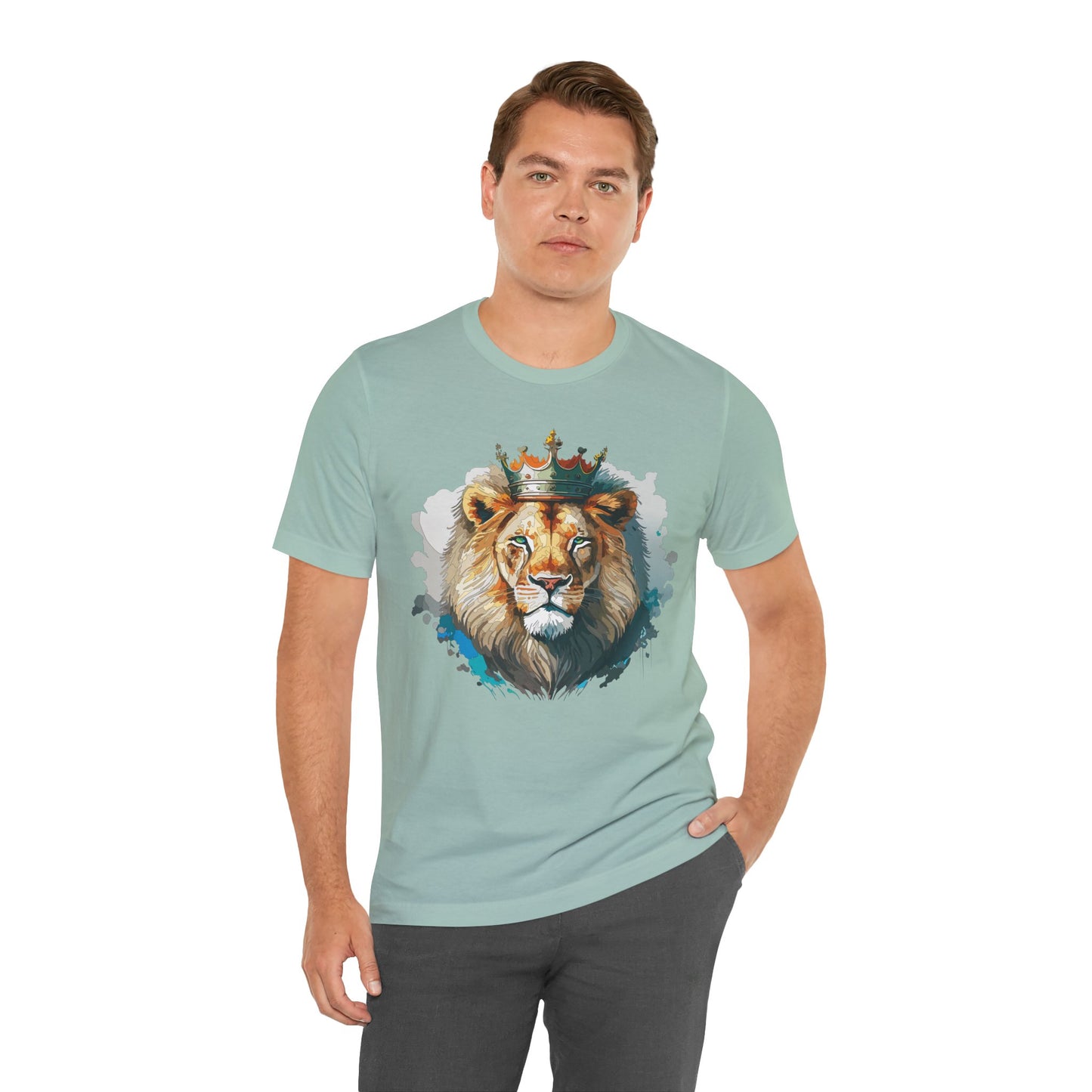 Unisex King Lion Tee, Animal Shirt, Tee Shirt with Lion, Crown T-Shirt, Animal King Tees, Crown Shirt, Safari T-Shirt 3