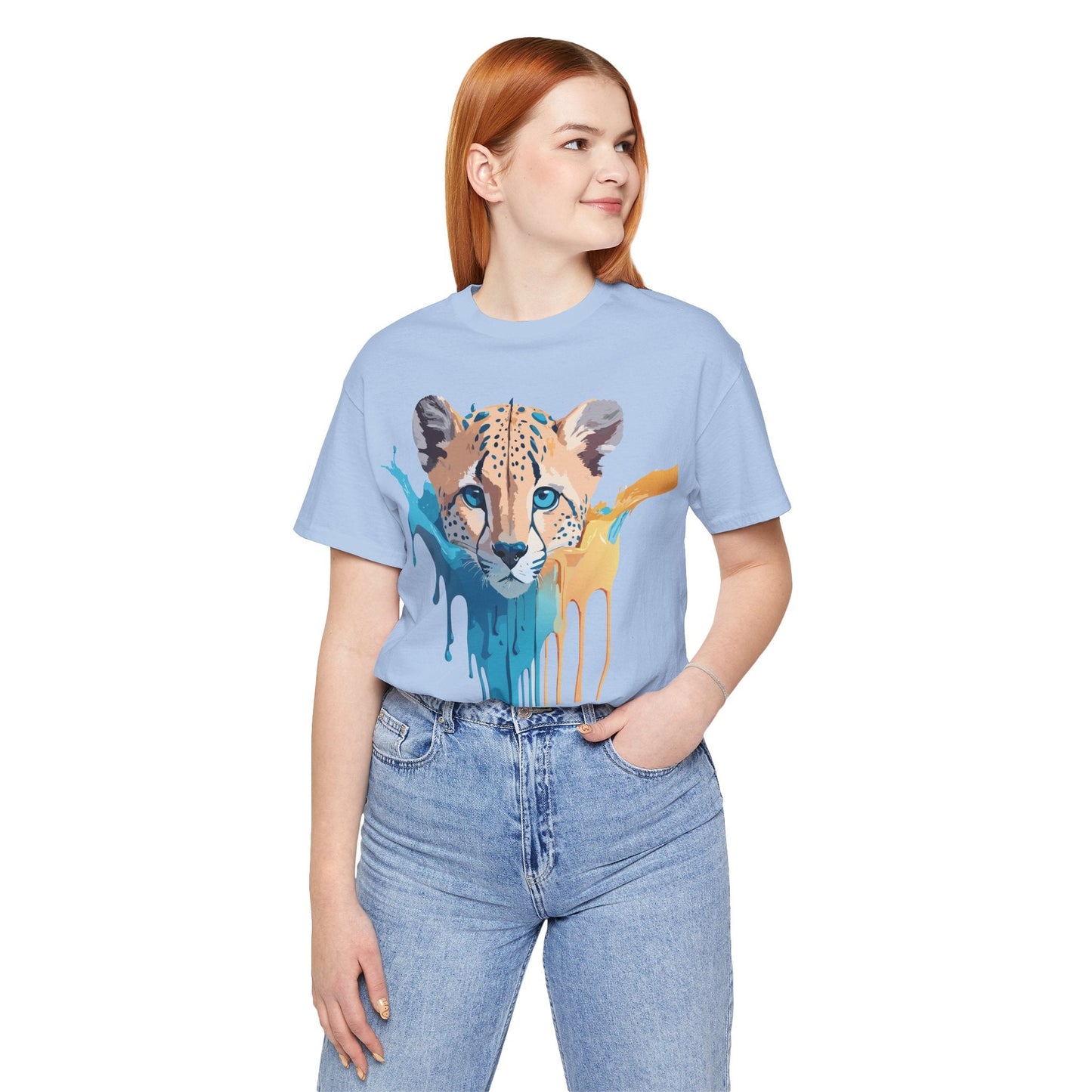 Adelpha Cheetah Graphic Jersey Tee Unisex Short Sleeve Art Design