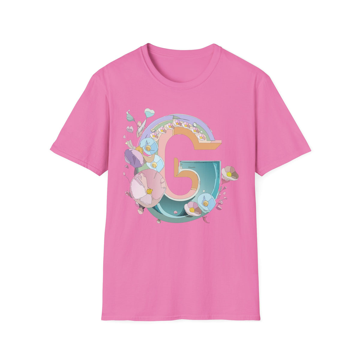 Floral Letter G T-Shirt | Botanical Initial Tee
