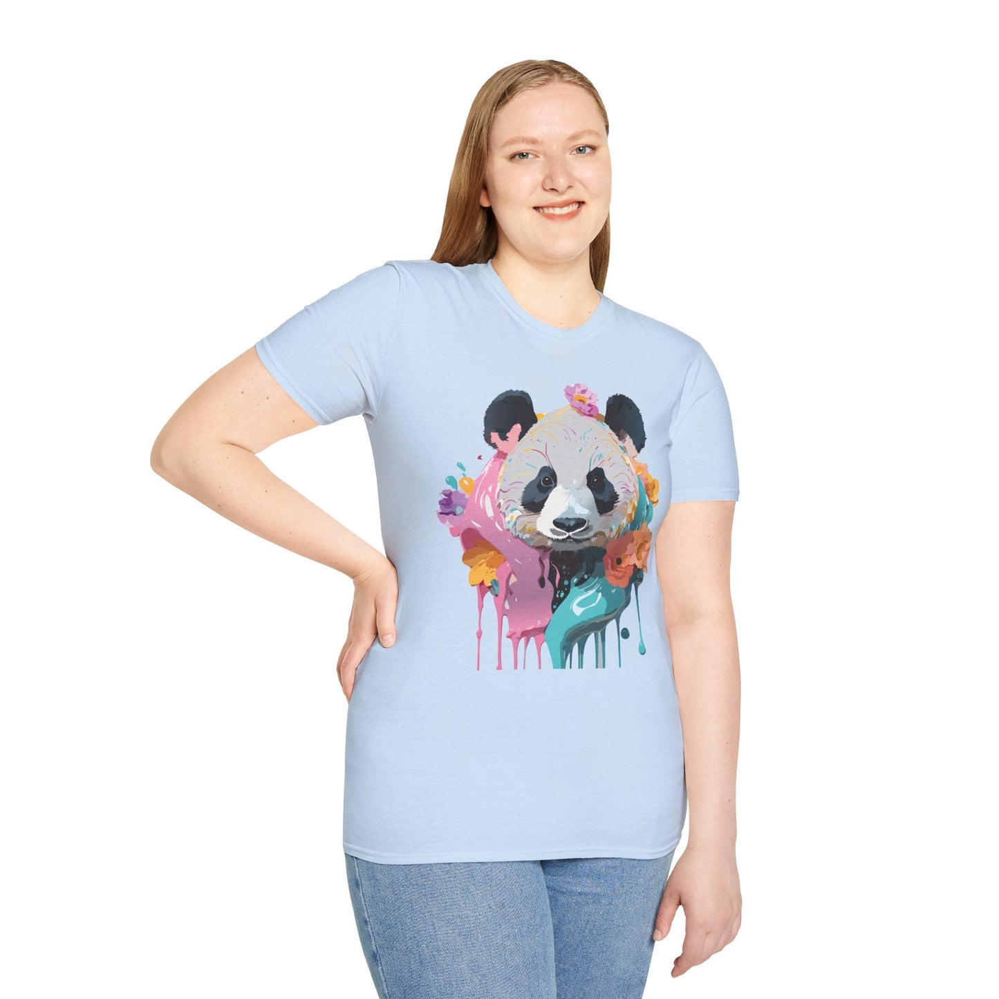 Gildan Softstyle Panda Shirt Unisex T Shirt With Panda Animal Design 100 Percent Cotton Tee