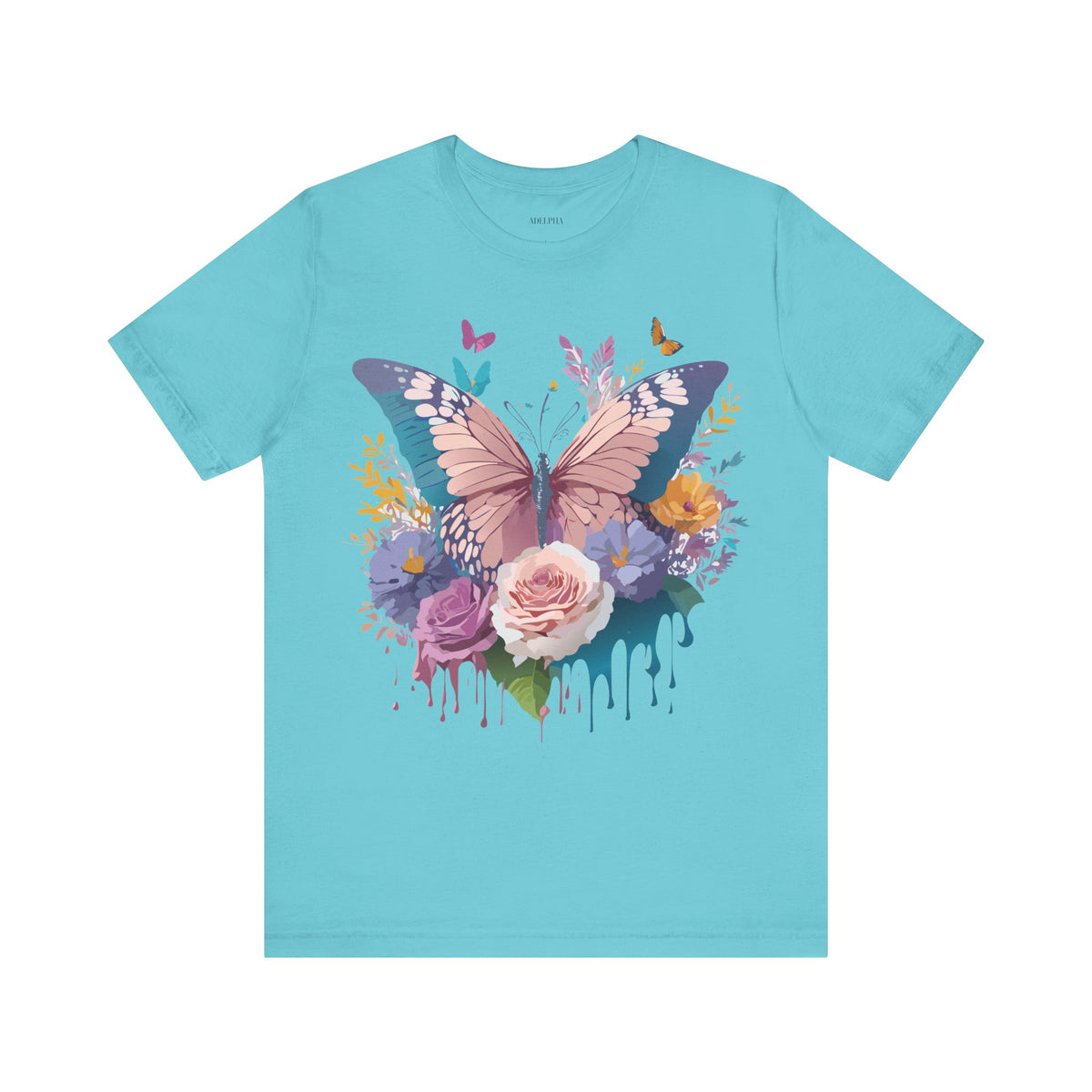 Butterfly Graphic Unisex Cotton Bella+Canvas Tee with Art Design n02