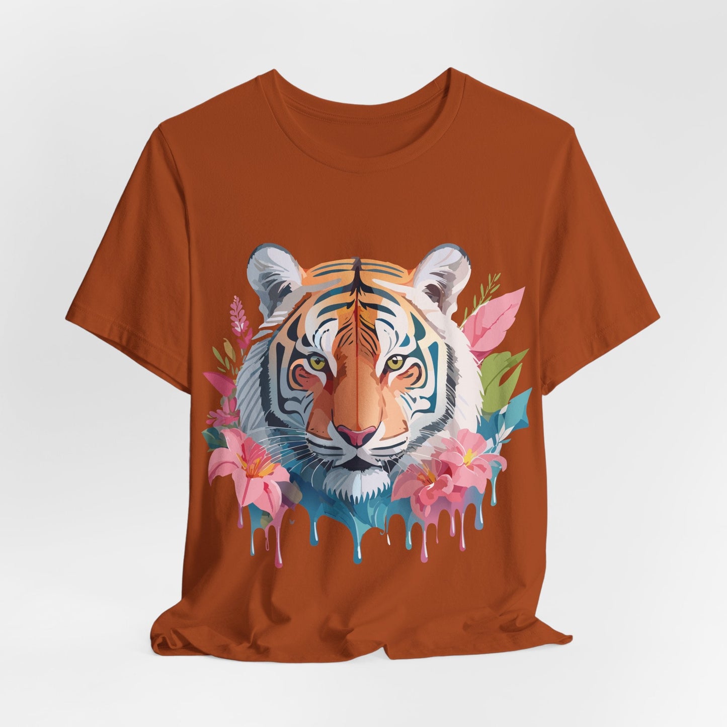 Tiger Graphic Unisex 100 Cotton Vintage Art with Animal Tee 13