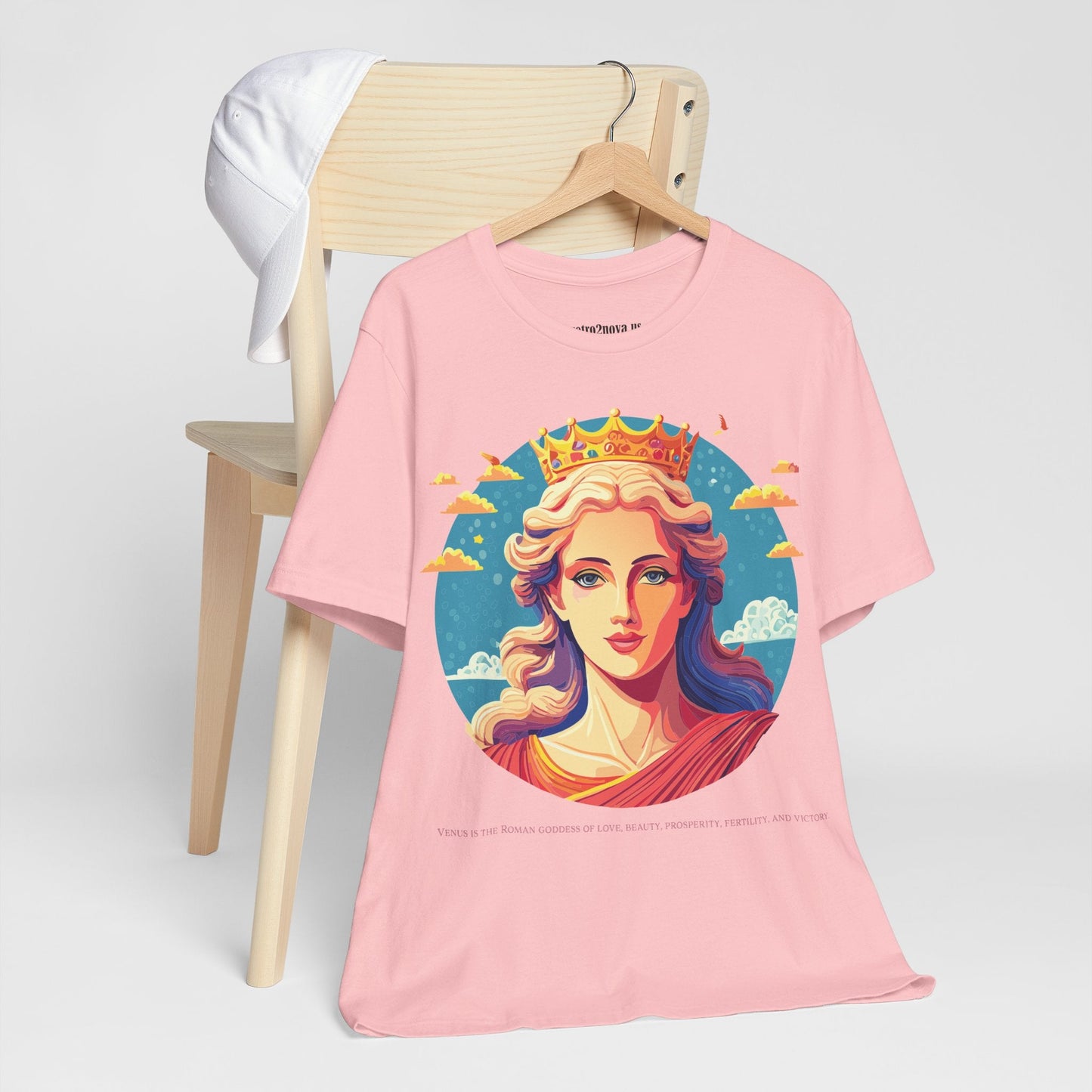 Goddess Venus Graphic Tee Unisex Cotton Short Sleeve Shirt With Original Retro2Nova Artwork