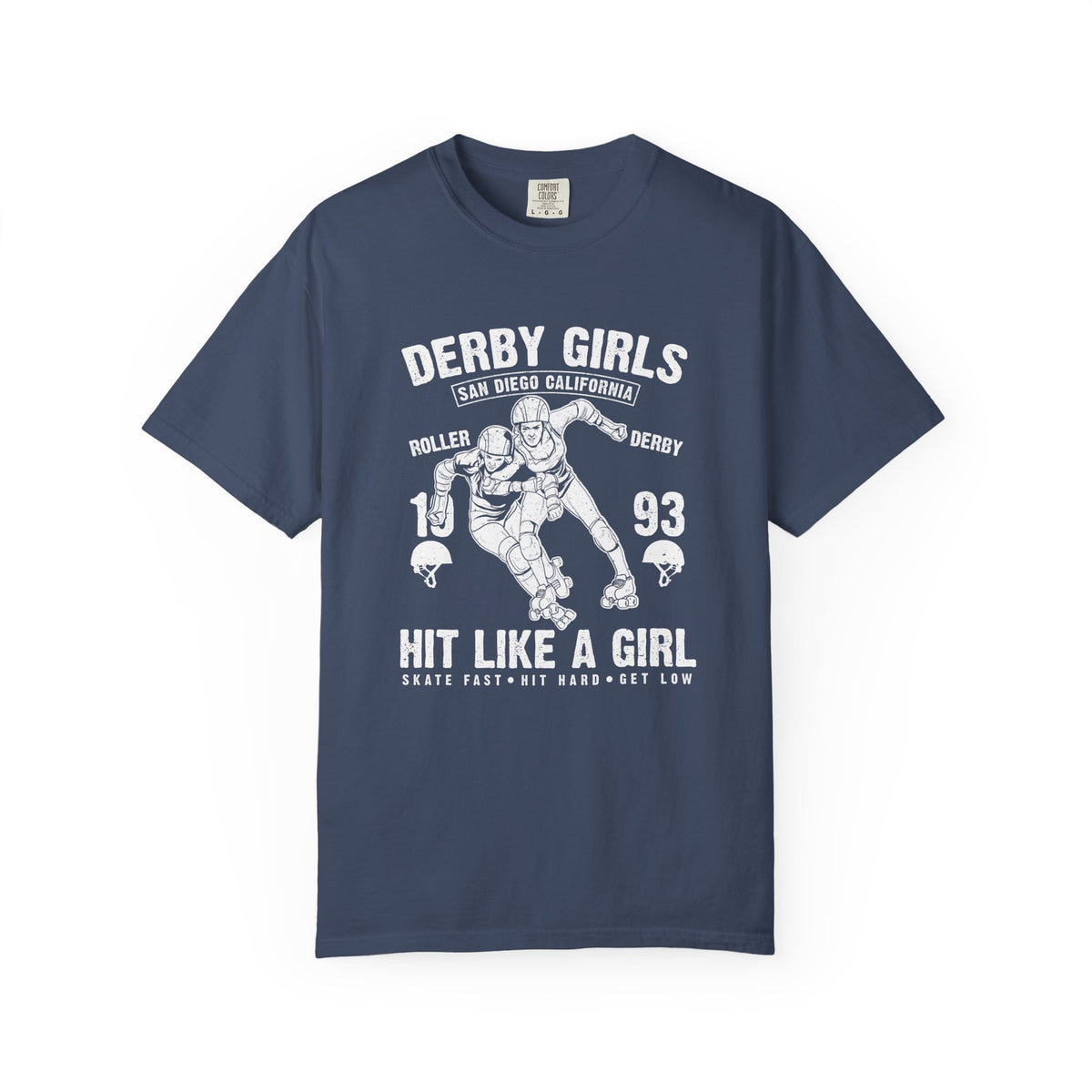 Derby-Girls Roller San Diego California Unisex Comfort Colors Garment-Dyed Heavyweight 100 Cotton Art Design T-Shirt w92