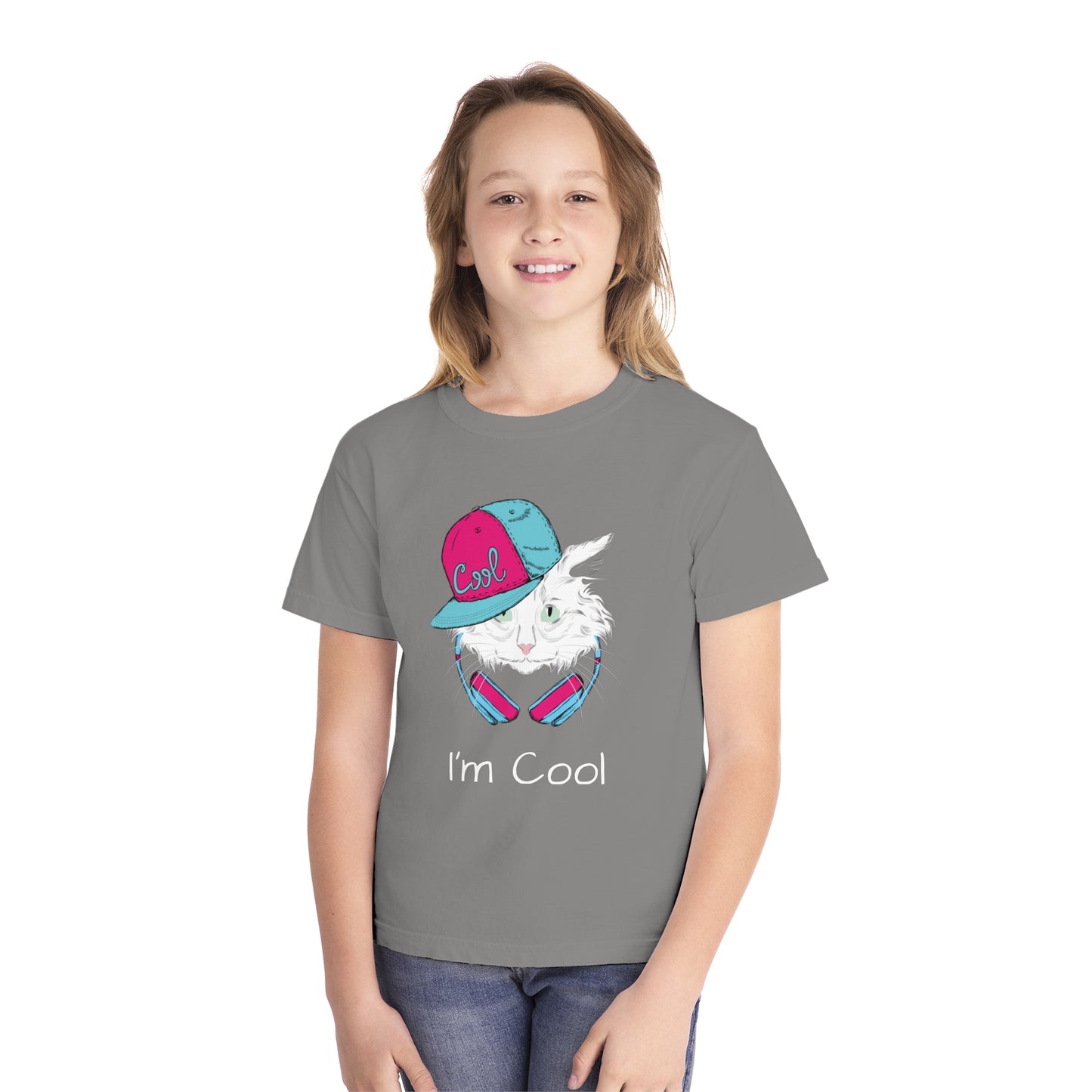 Youth Tee Shirt with Cool Cat