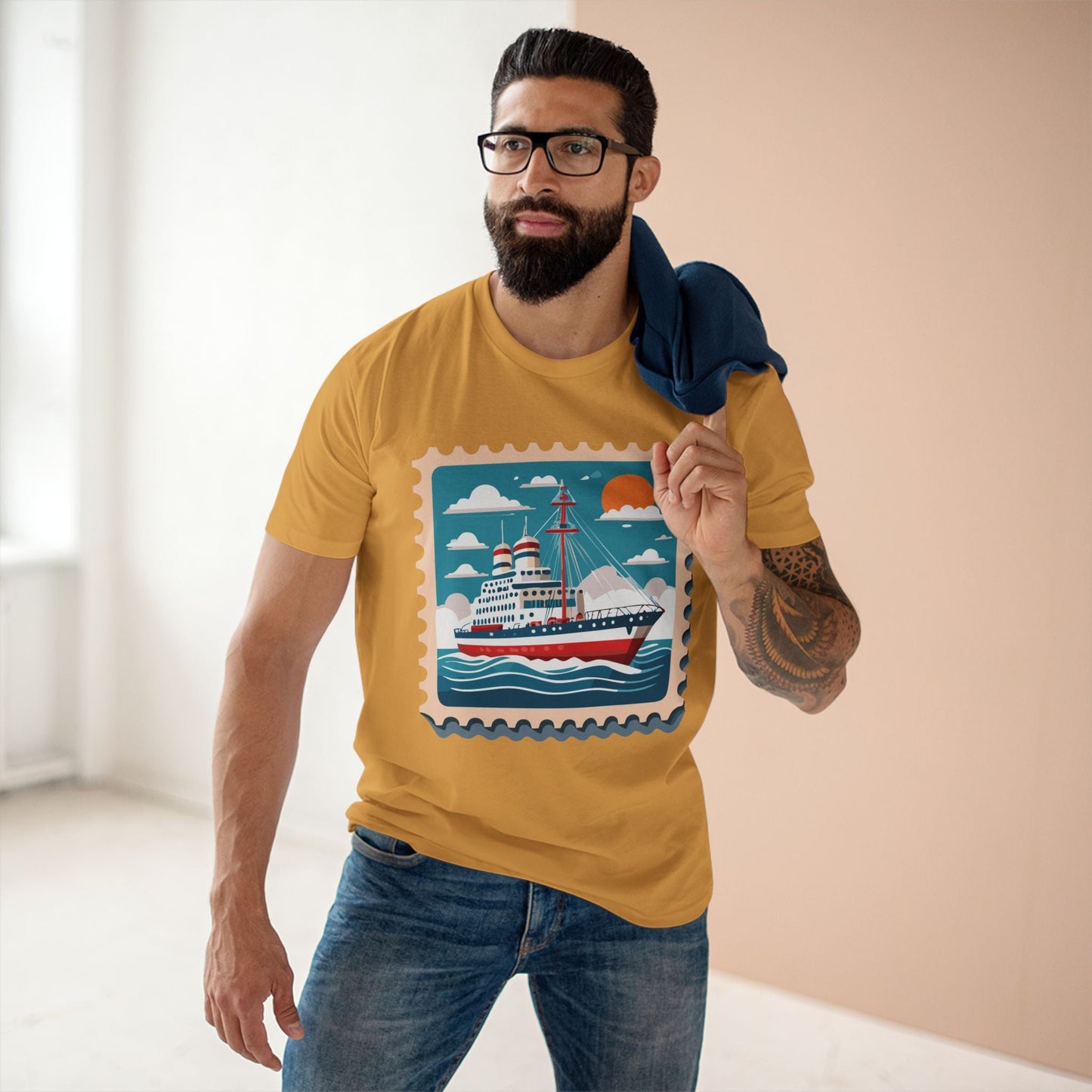 Stamp Shirt Postage Stamp Tee Unisex Premium Cotton Art Design From Retro2Nova Collection PS47