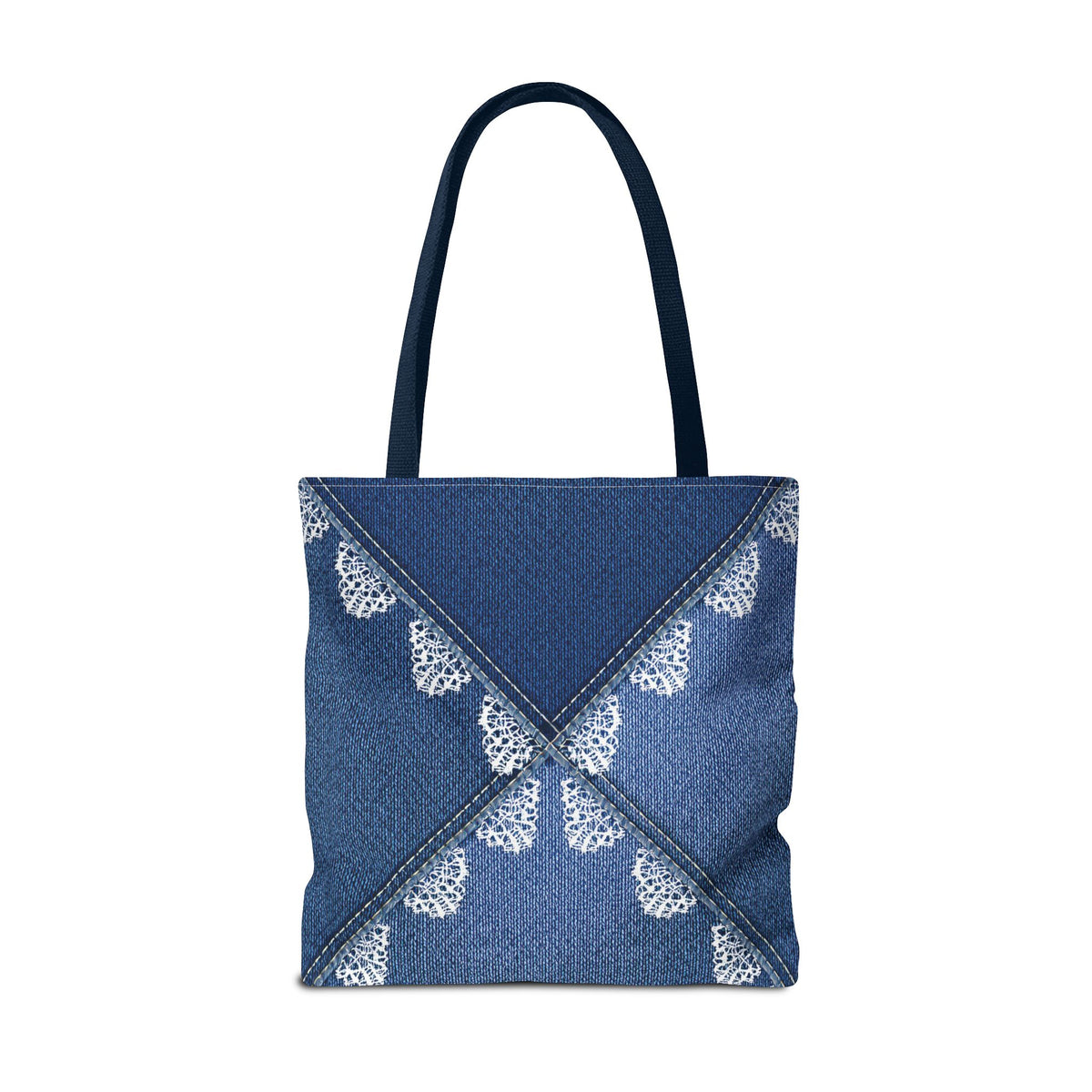 Denim Fabric Imitation Print Unisex Canvas Bag Poly Spun 3 Sizes Tote Bag 110