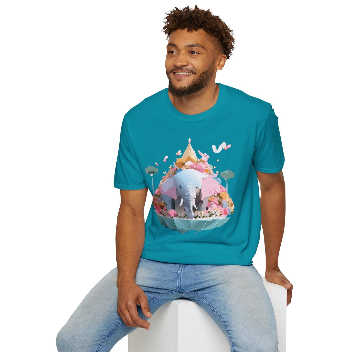 Elephant Graphic T Shirt For Animals Unisex Gildan Softstyle 64000 Cotton Tee Apparel