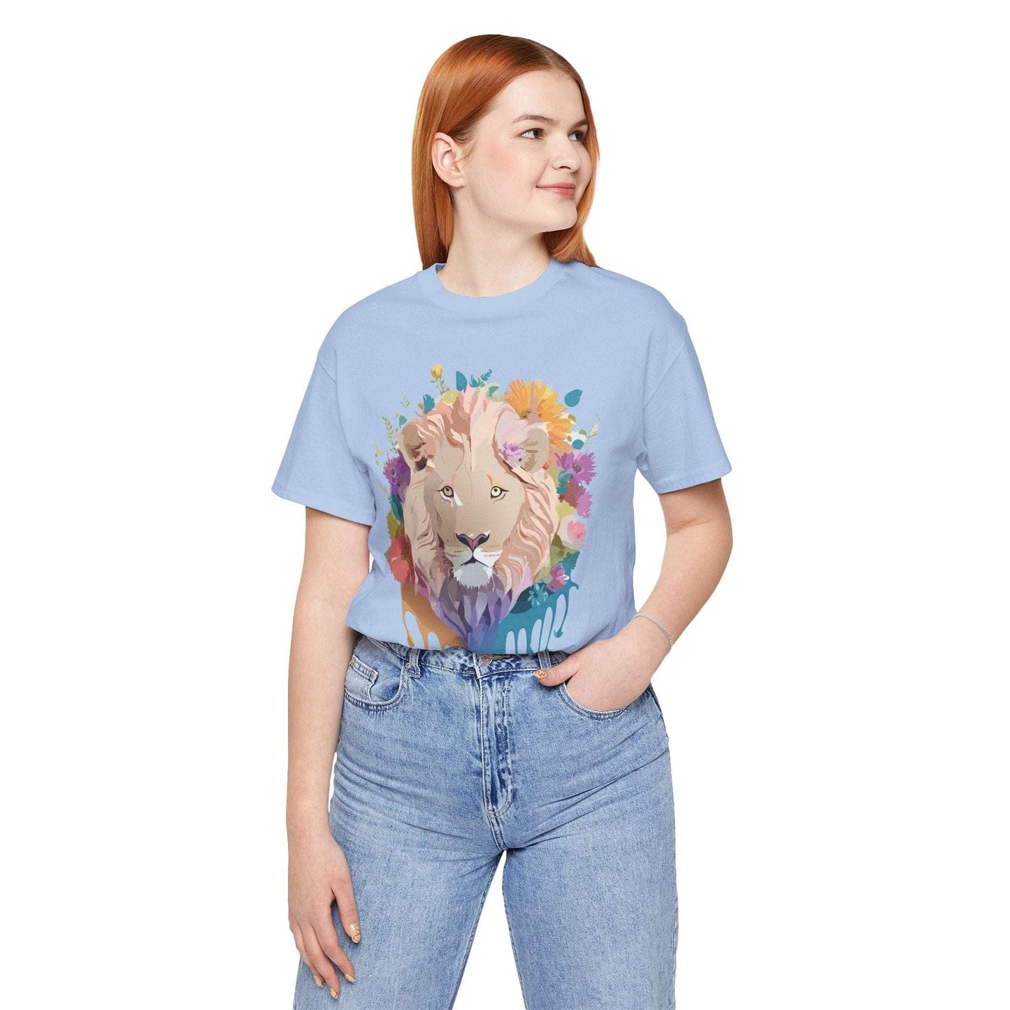 Lion Graphic Tee Unisex Short Sleeve Shirt By Adelpha Vintage Inspired Premium Artwork