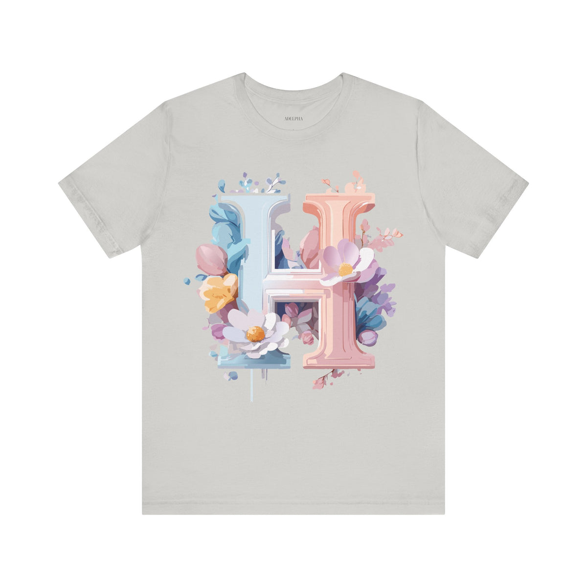 Letter H Graphic Unisex Cotton Bella+Canvas Tee with Art Letter Design