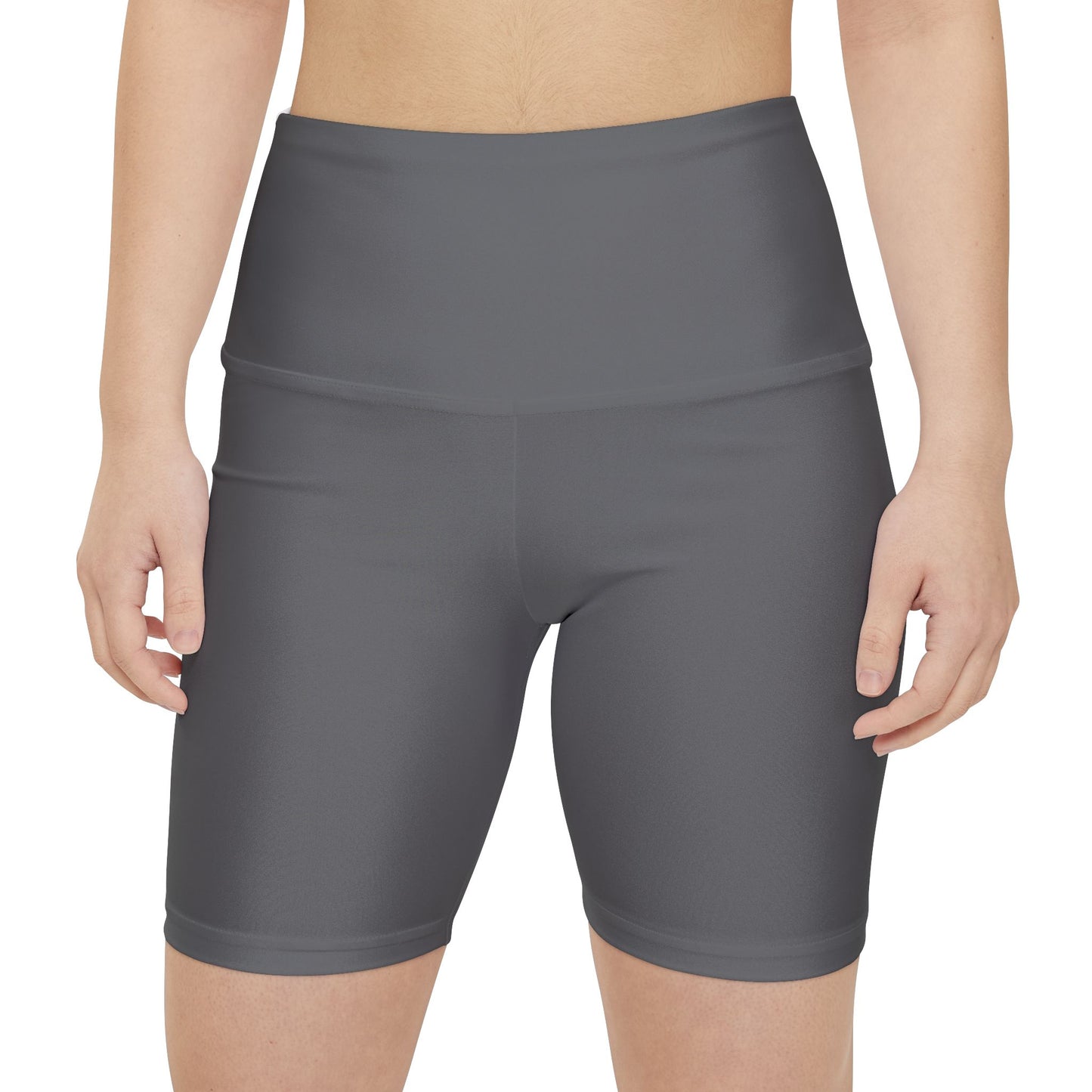Dim Grey Women's Workout Shorts — High-Waist Biker Shorts for Gym, Yoga & Everyday Activewear