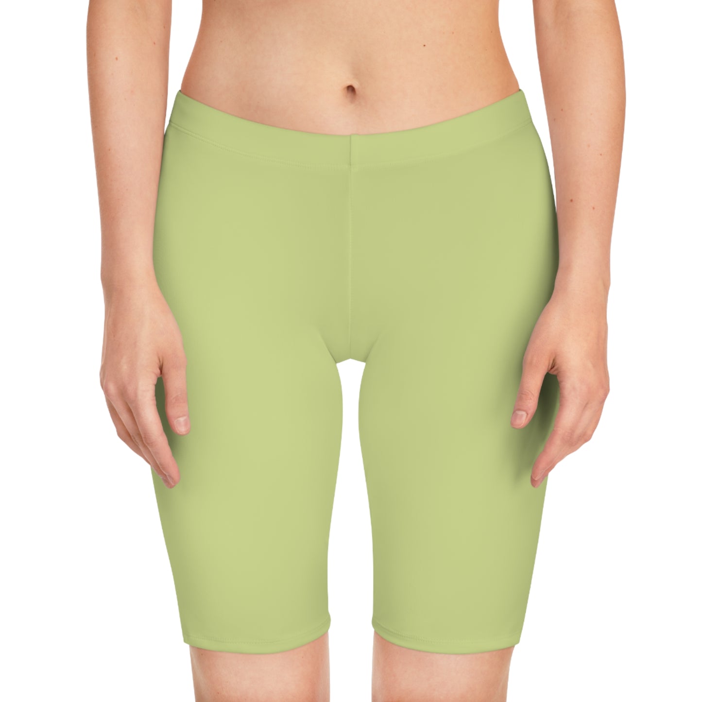 Green Color Biker Shorts, Green Biker Shorts