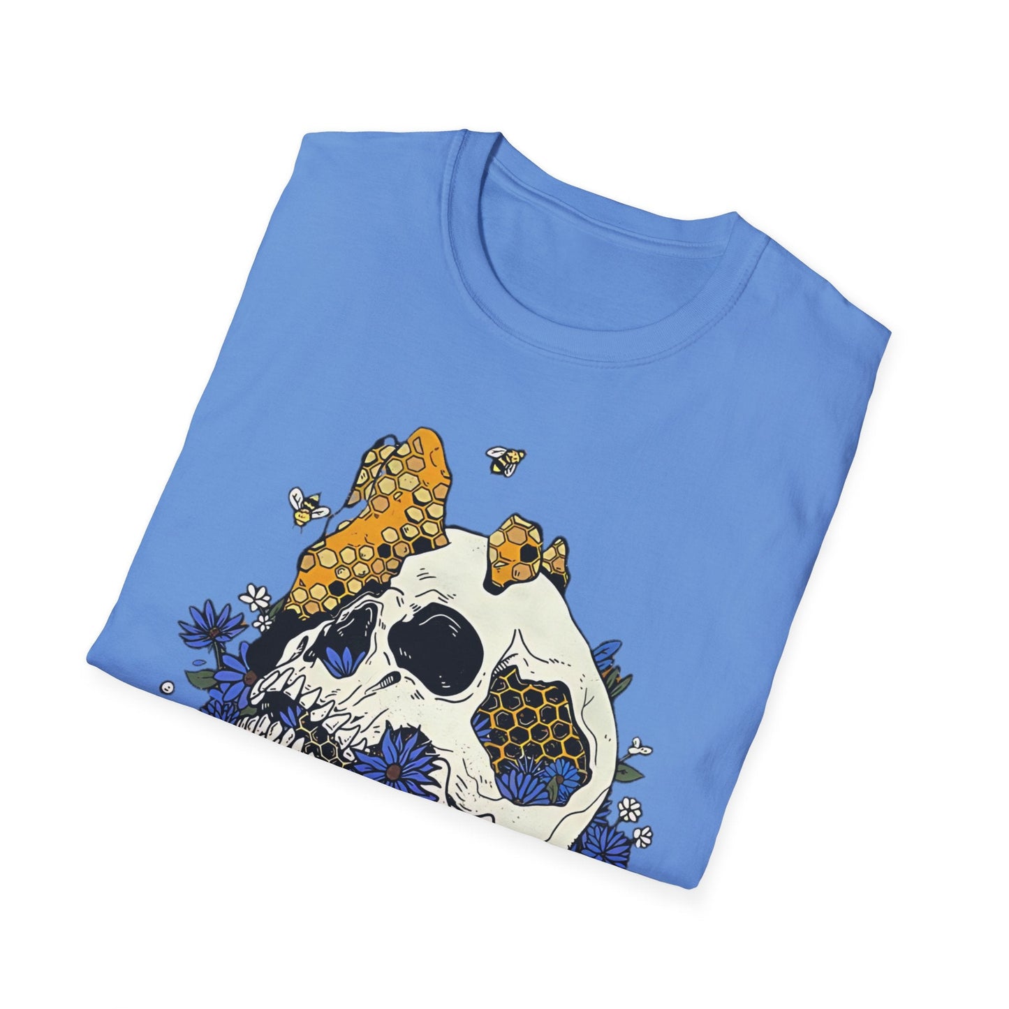 Skull Tee Shirt Unisex Skeleton Design Gildan Softstyle 64000 100 Percent Ring Spun Cotton Tee