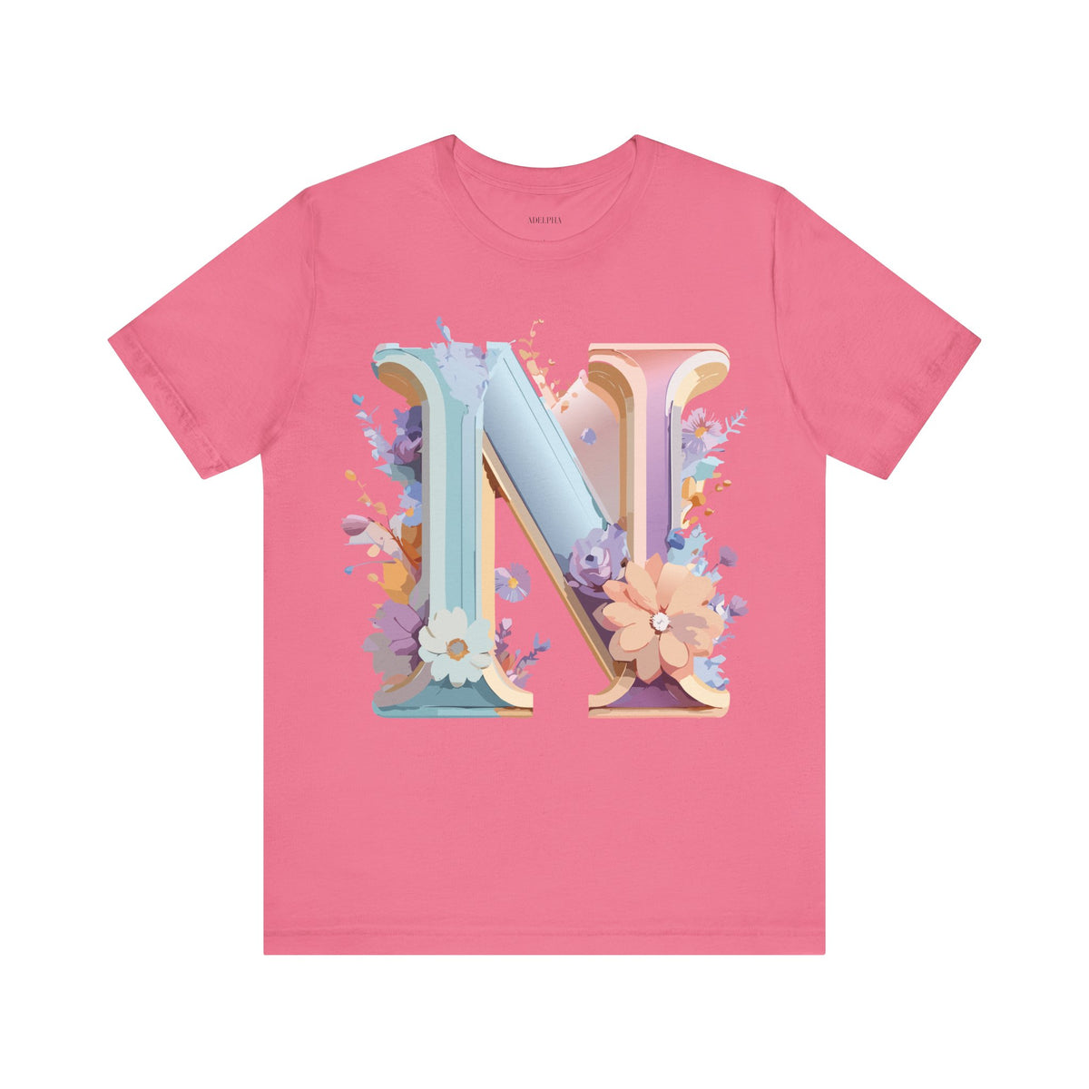 Letter N Graphic Unisex Cotton Bella+Canvas Tee with Art Letter Design