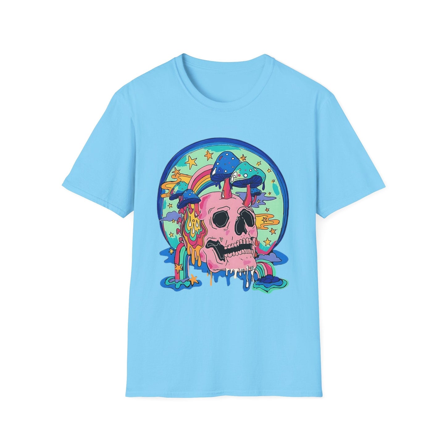Skull Graphic Tee Unisex Gildan Softstyle 64000 100 Cotton Short Sleeve Shirt Art Design
