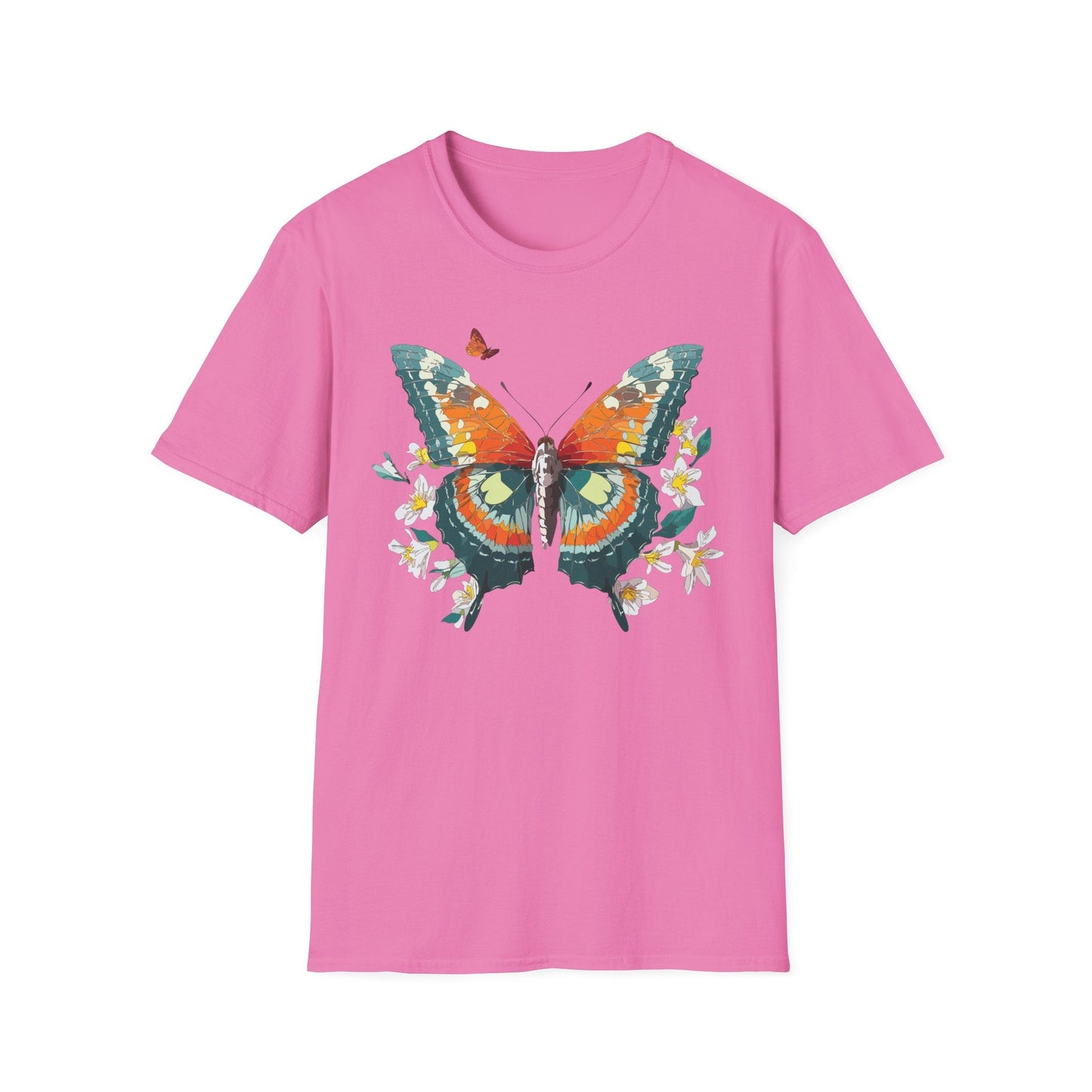 Butterfly T Shirt Unisex Softstyle Gildan 64000 100 Percent Ring Spun Cotton Monarch Tee