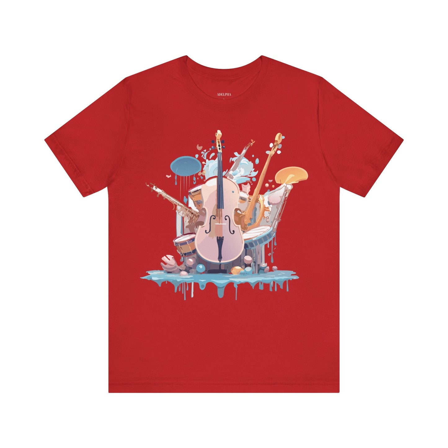 Music Graphic Unisex 100 Cotton Vintage Art with Musical Elements Tee 81