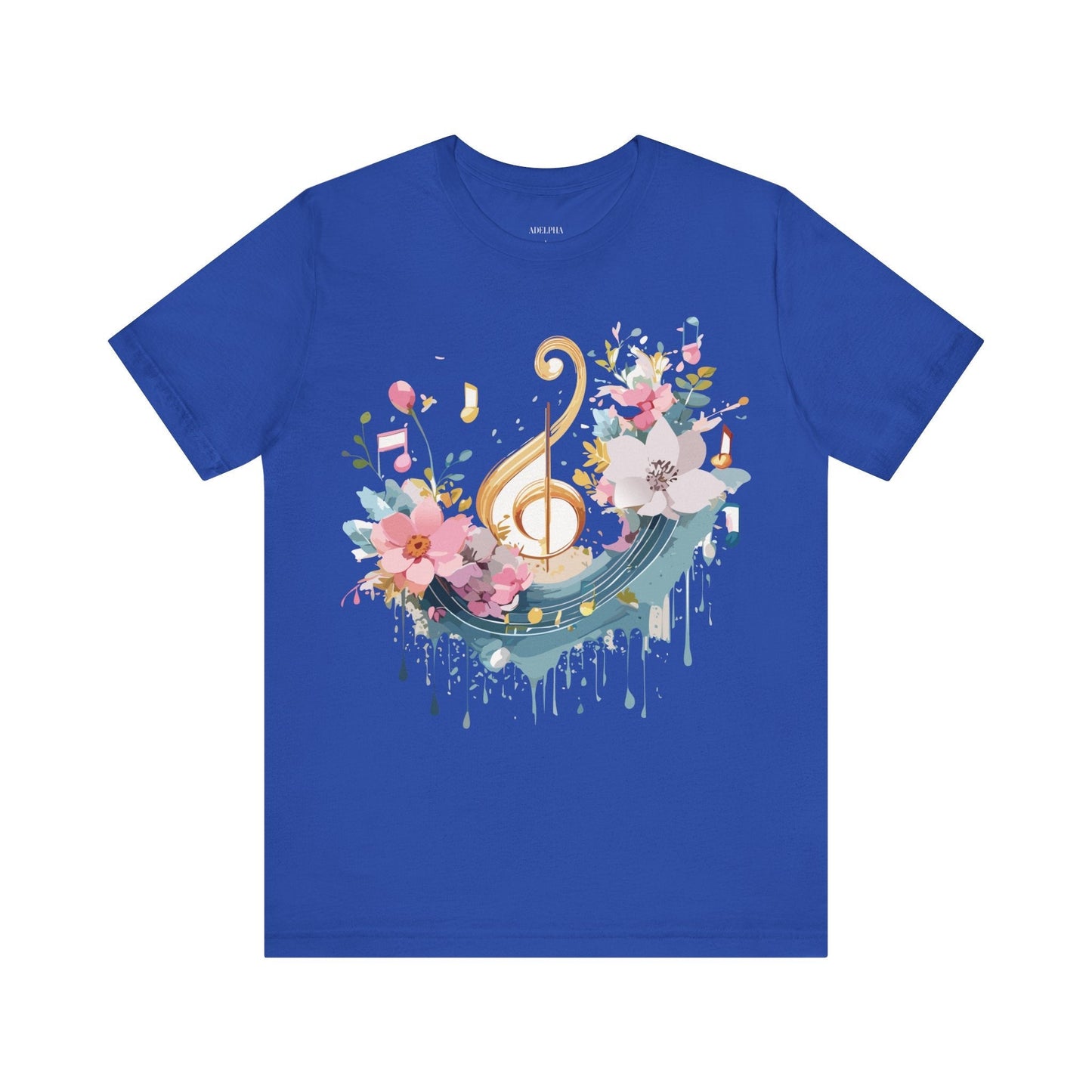 Music Graphic Unisex 100 Cotton Vintage Art with Musical Elements Tee 65