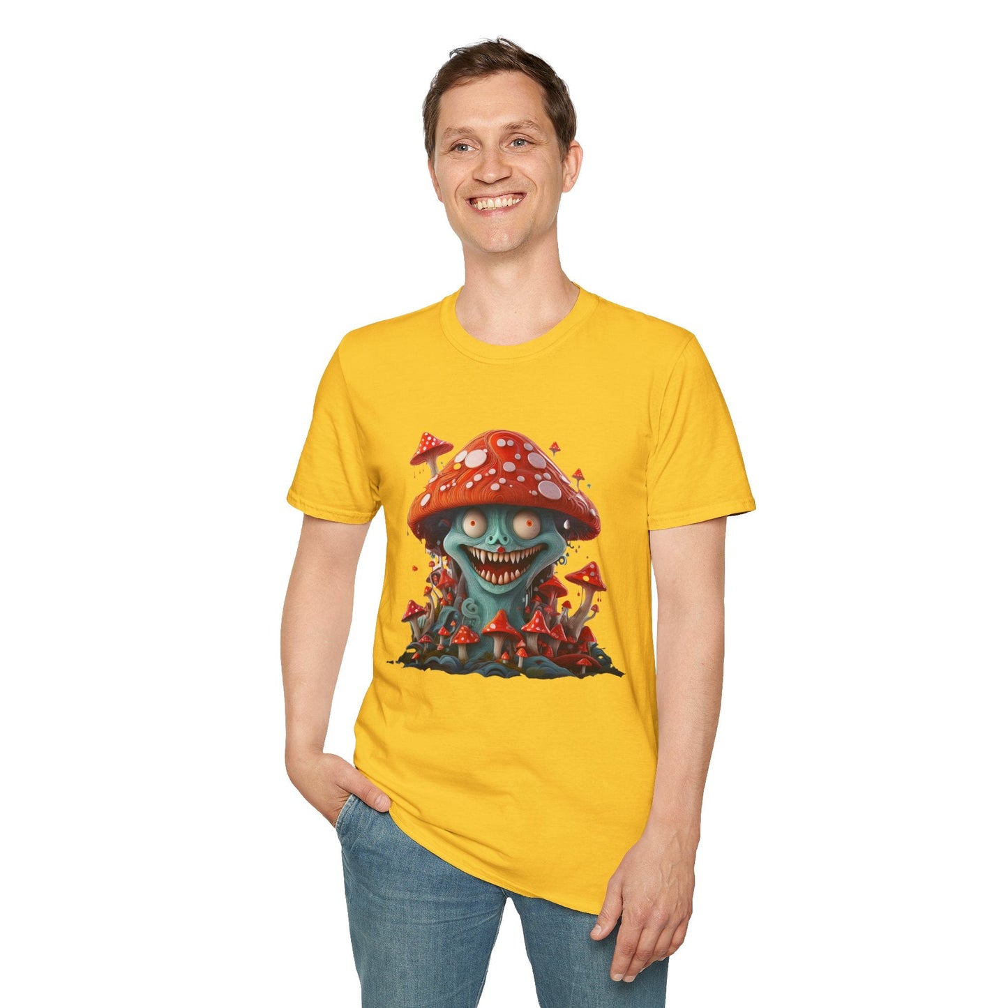 Mashroom Tee Shirt Unisex Softstyle Short Sleeve Tee With Funny Mashroom Artwork
