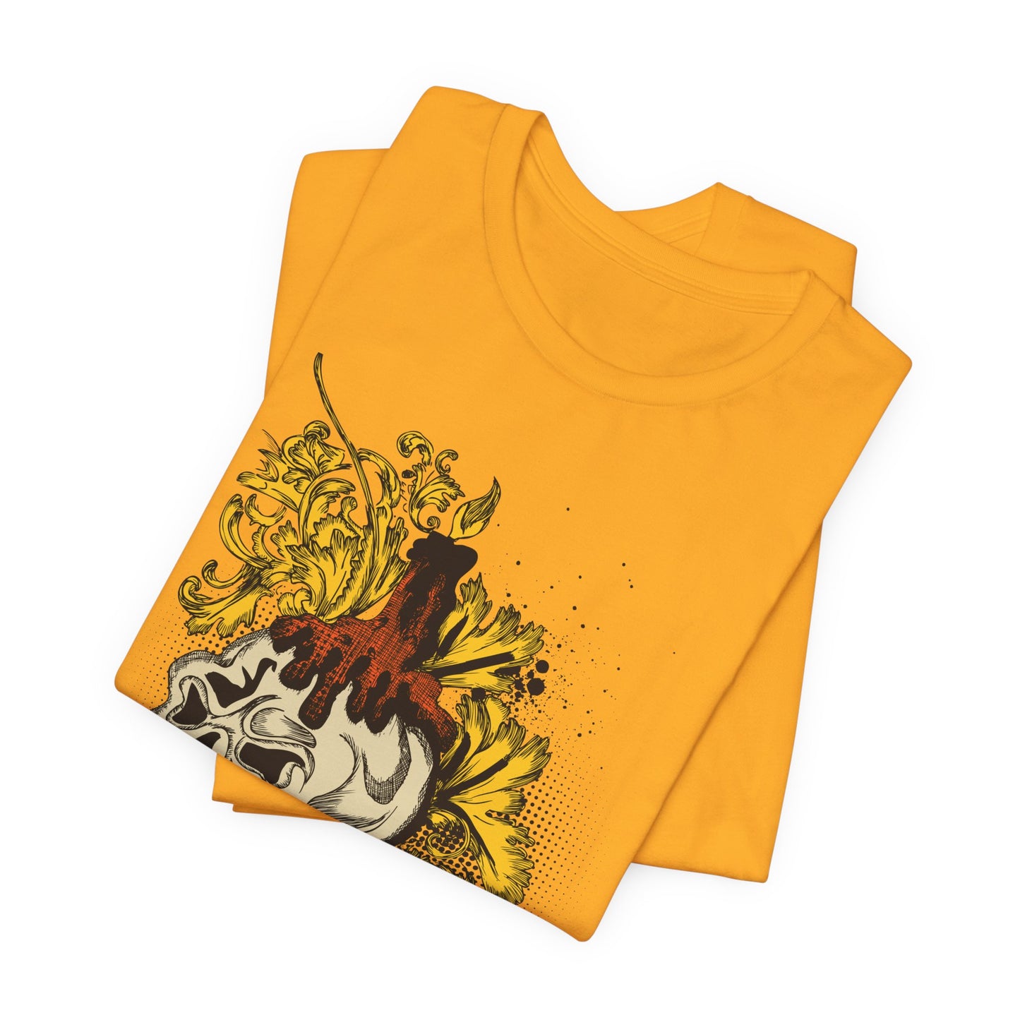 Rock Skull Graphic Design Tee, Skull Shirt, Vintage Tees, Art Design T-Shirt, Vintage Graphic Tee, Art Shirts with Skulls