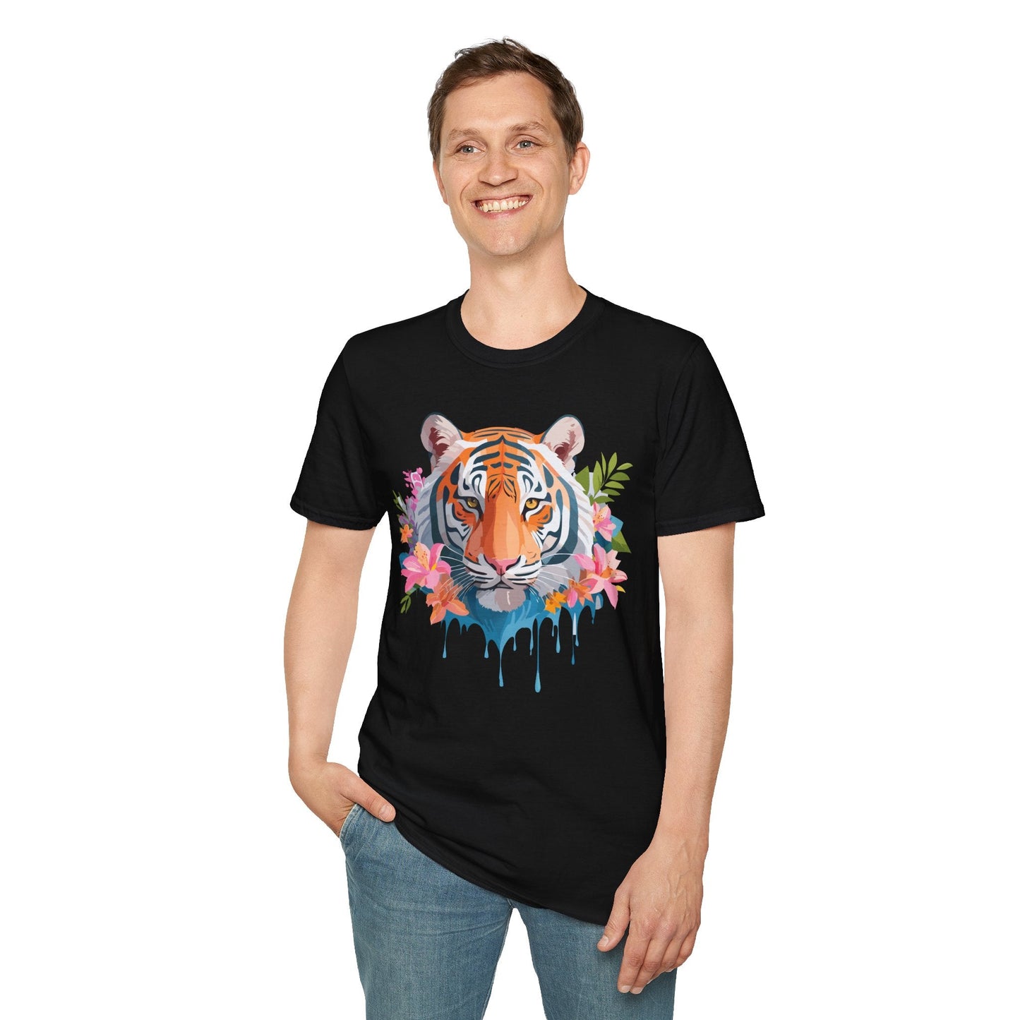 Tiger Shirt Unisex Animal Tee Gildan Softstyle 64000 Cotton Tee