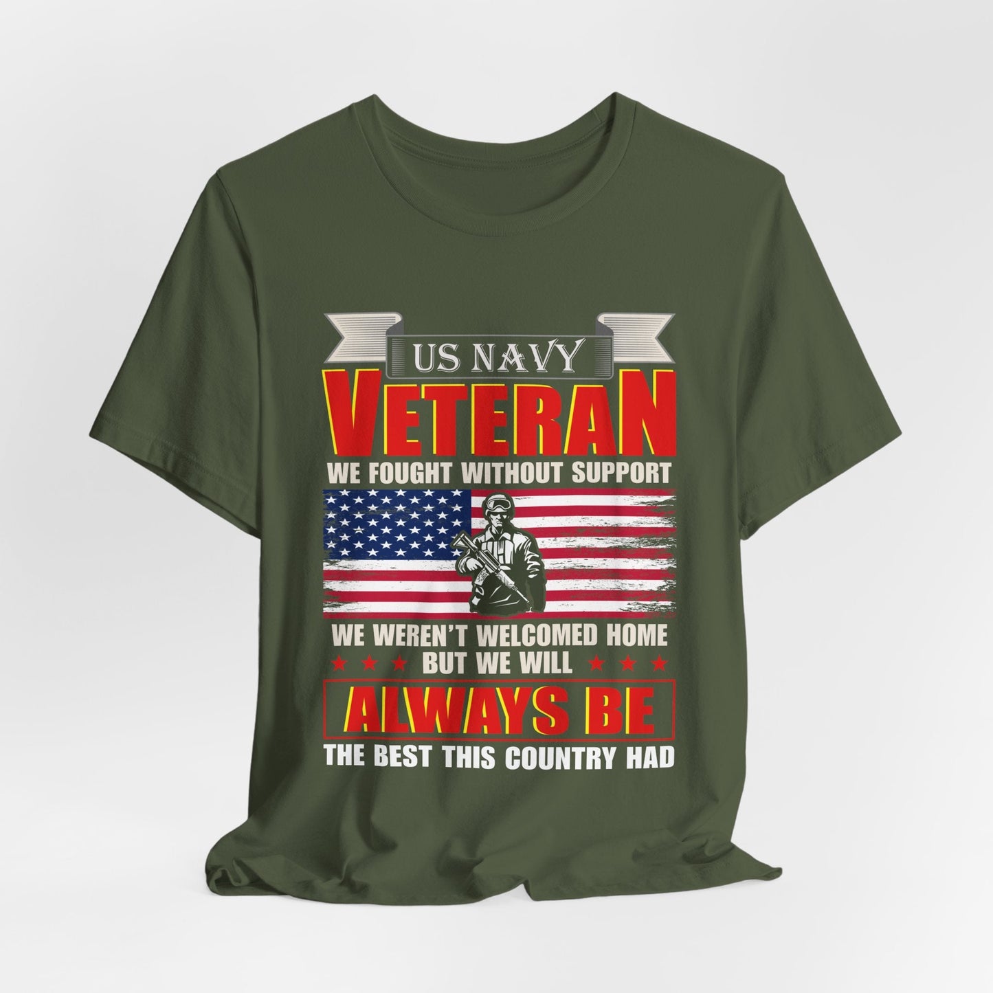 Army Veteran Patriotic Graphic Design Unisex Cotton T-Shirt v42