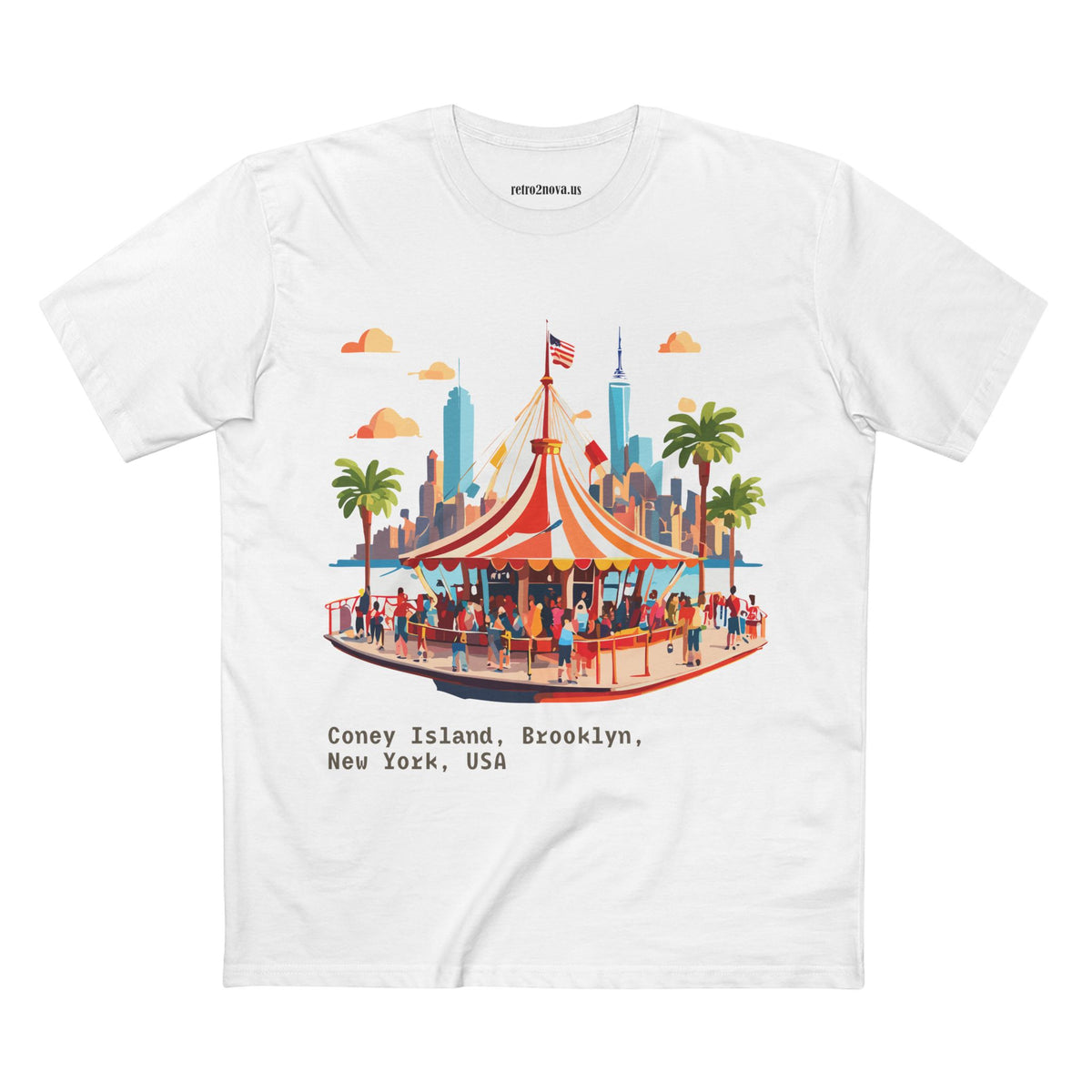 Coney Island Carousel T-Shirt | Brooklyn New York Illustration
