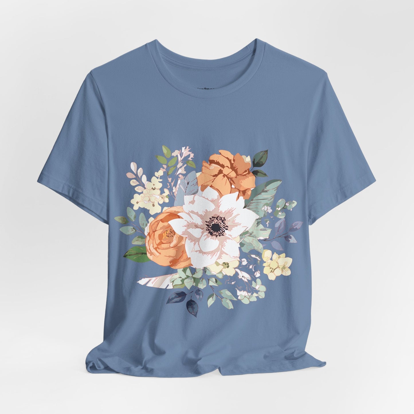Unisex Floral Shirt Jersey Short Sleeve Tee Lightweight Breathable Flowers Collection Retro2Nova