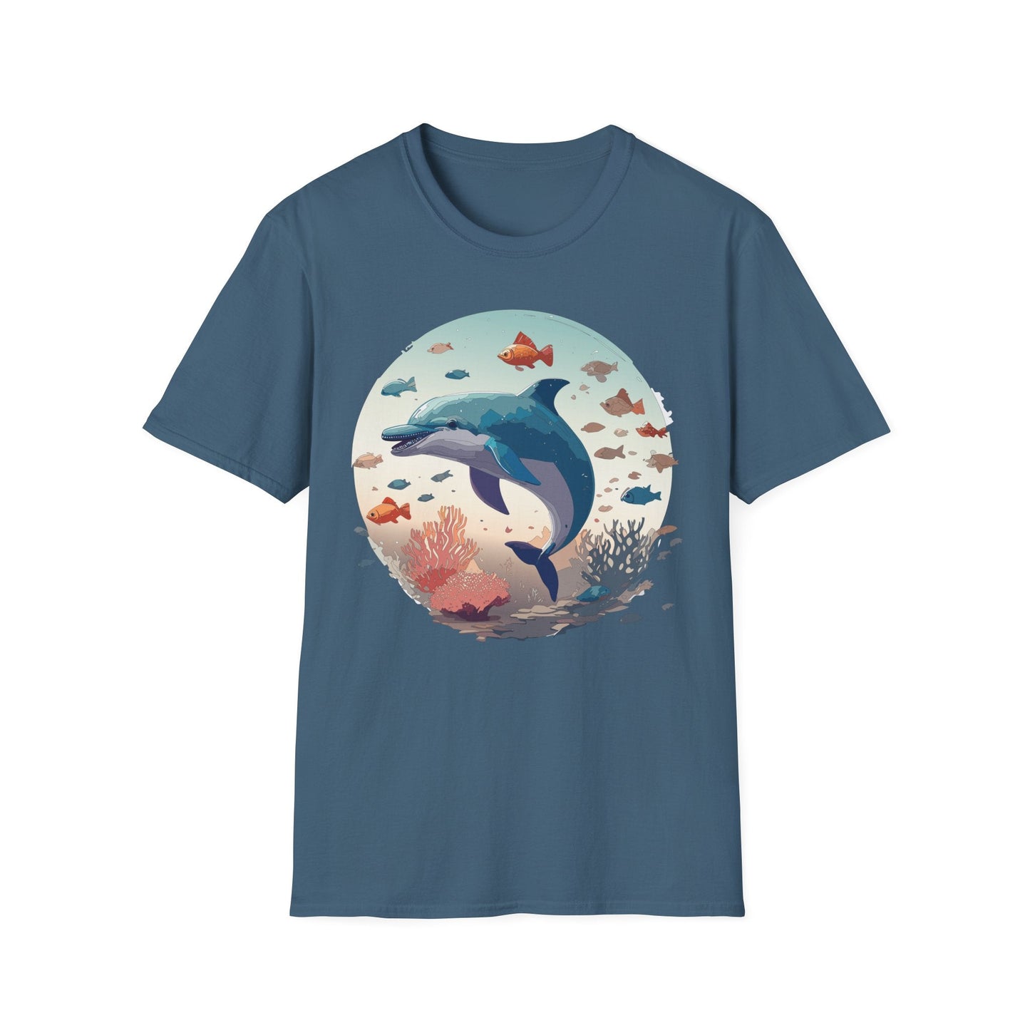 Dolphin Shirt Unisex Softstyle T Shirt Gildan 64000 100 Percent Ring Spun Cotton Lightweight Tee