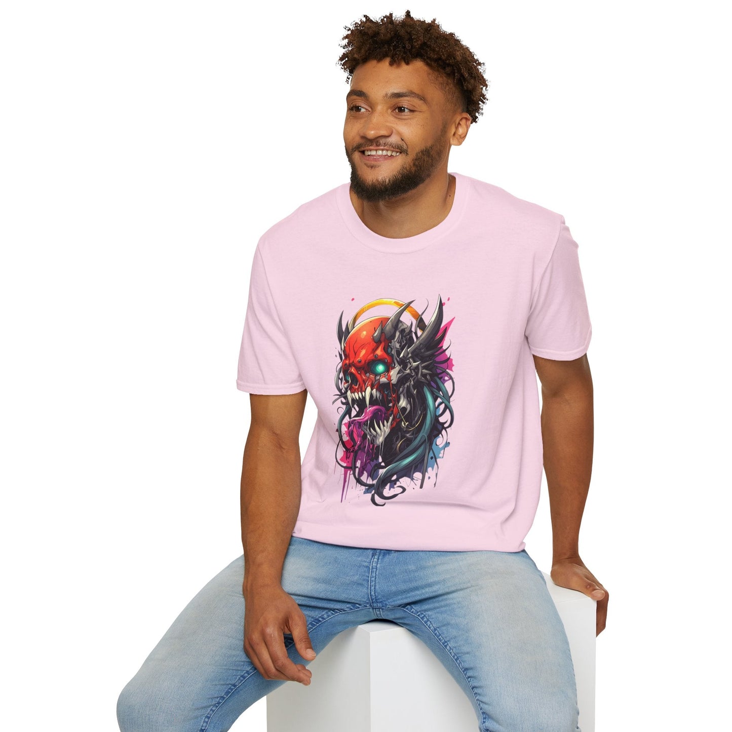 Skull Tee Shirt Unisex Skeleton Art Design Gildan Softstyle 64000 100 Percent Ring Spun Cotton