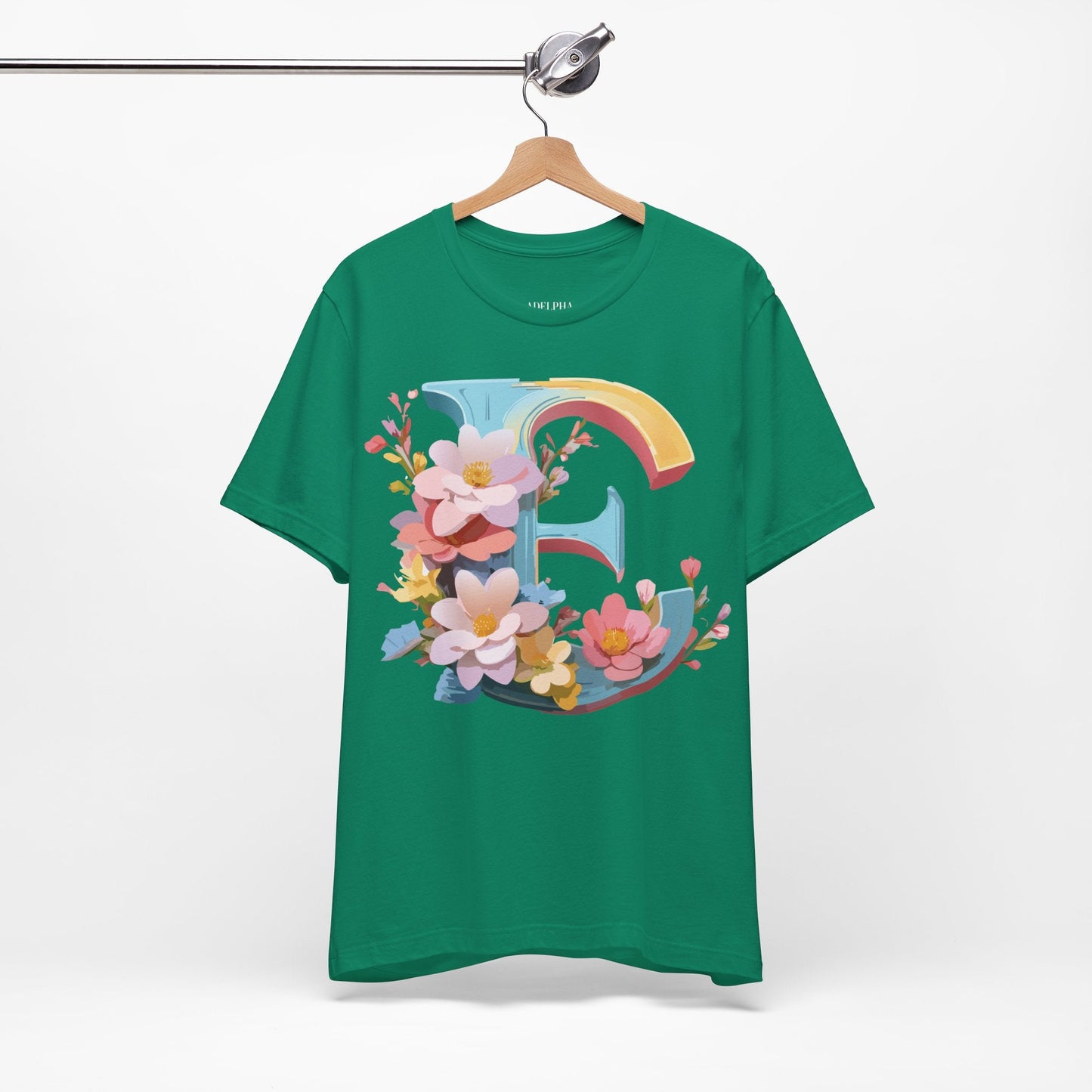 Letter E Shirt Unisex Graphic Tee By Adelpha Vintage Inspired Short Sleeve Casual