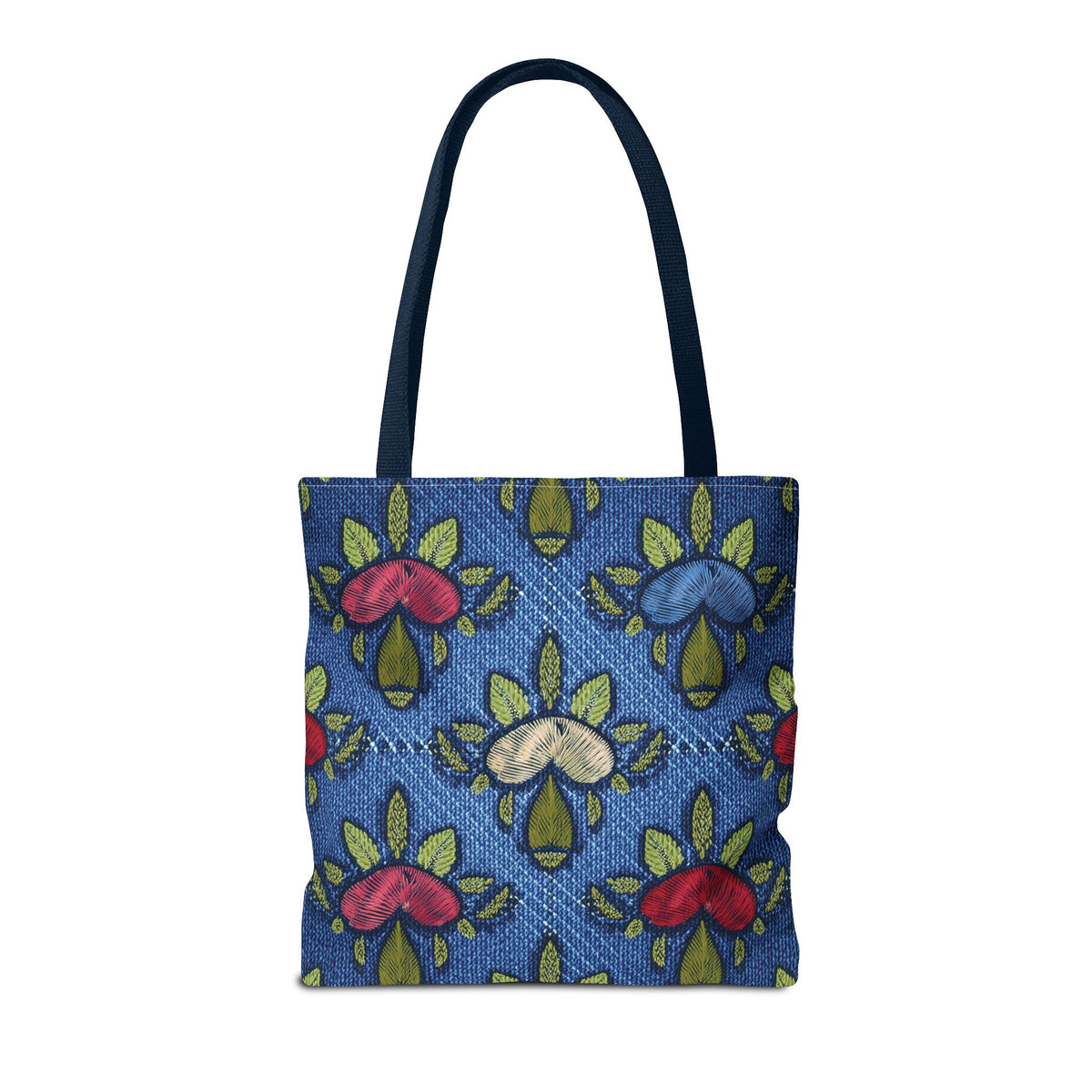 Denim Fabric Imitation Print Unisex Canvas Bag Poly Spun 3 Sizes Tote Bag 159-10